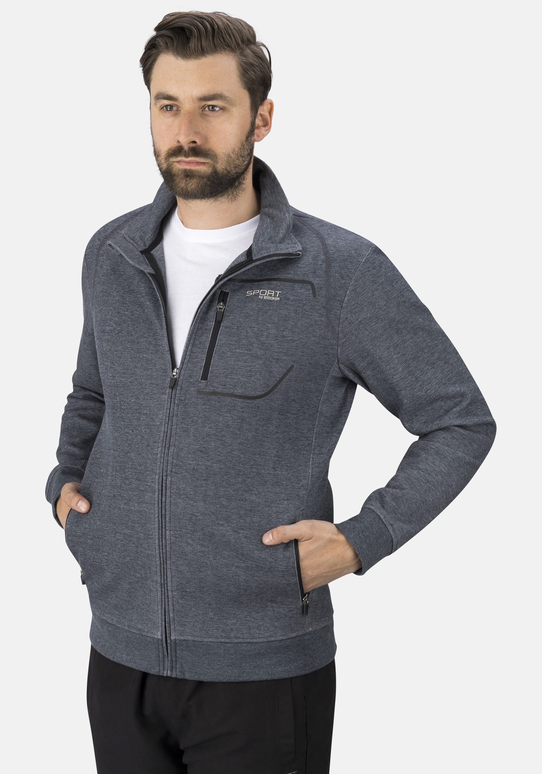 Stooker Men Sweatjacke SIDNEY Sweatjacke Sportjacke Sportjacke Stehkragen Regular Fit für Herren