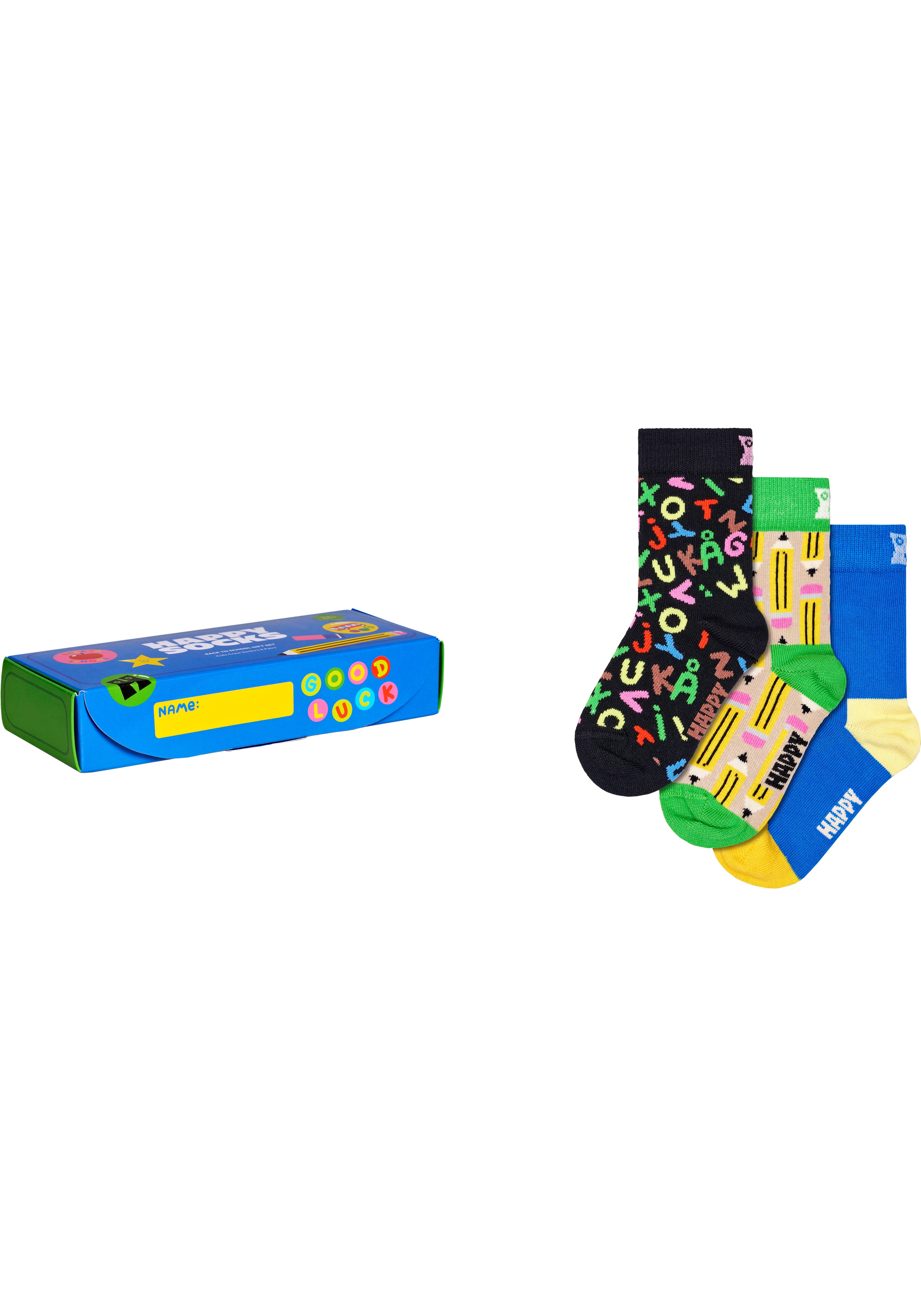 Happy Socks Socken Back to School (3er Pack) mit unterschiedlichen Motiven
