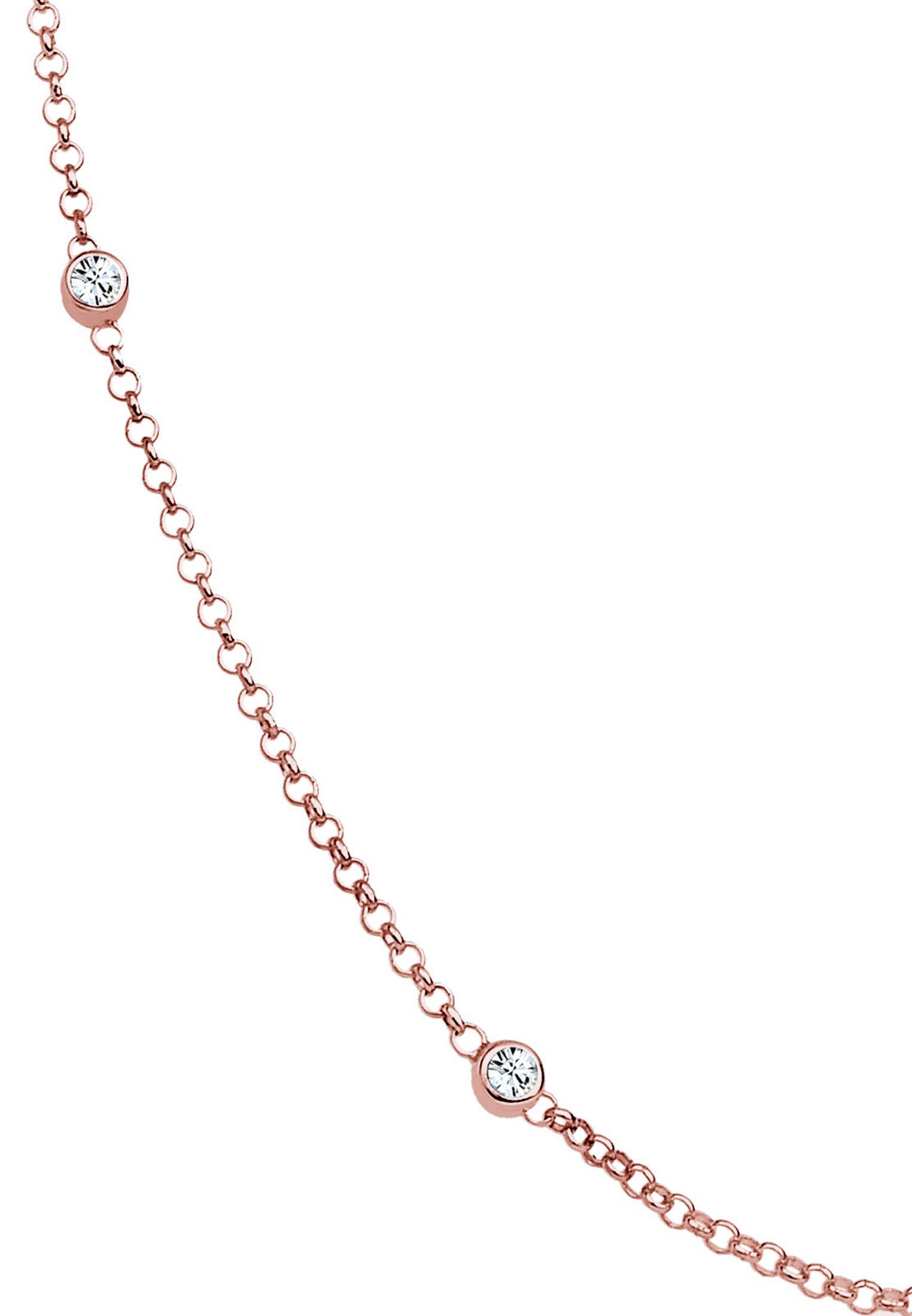 Basic Kristalle Silber Solitär Kette Rosegold Elli 925 Anhänger mit