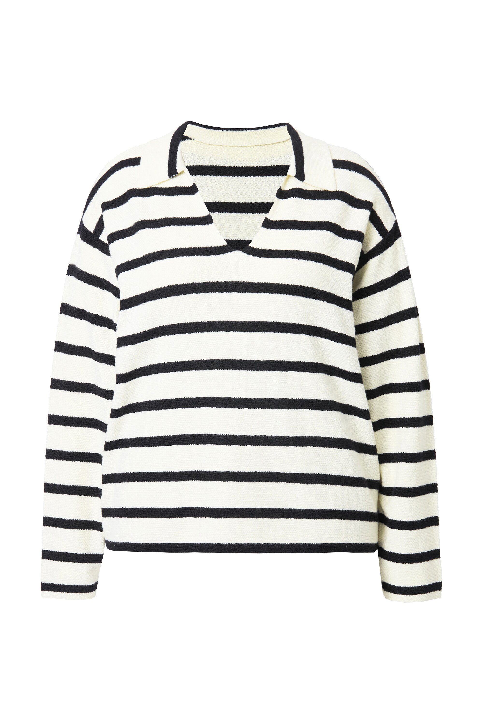 Studio Untold Strickpullover Polo-Pullover oversize Strukturstrick mit Ring günstig online kaufen