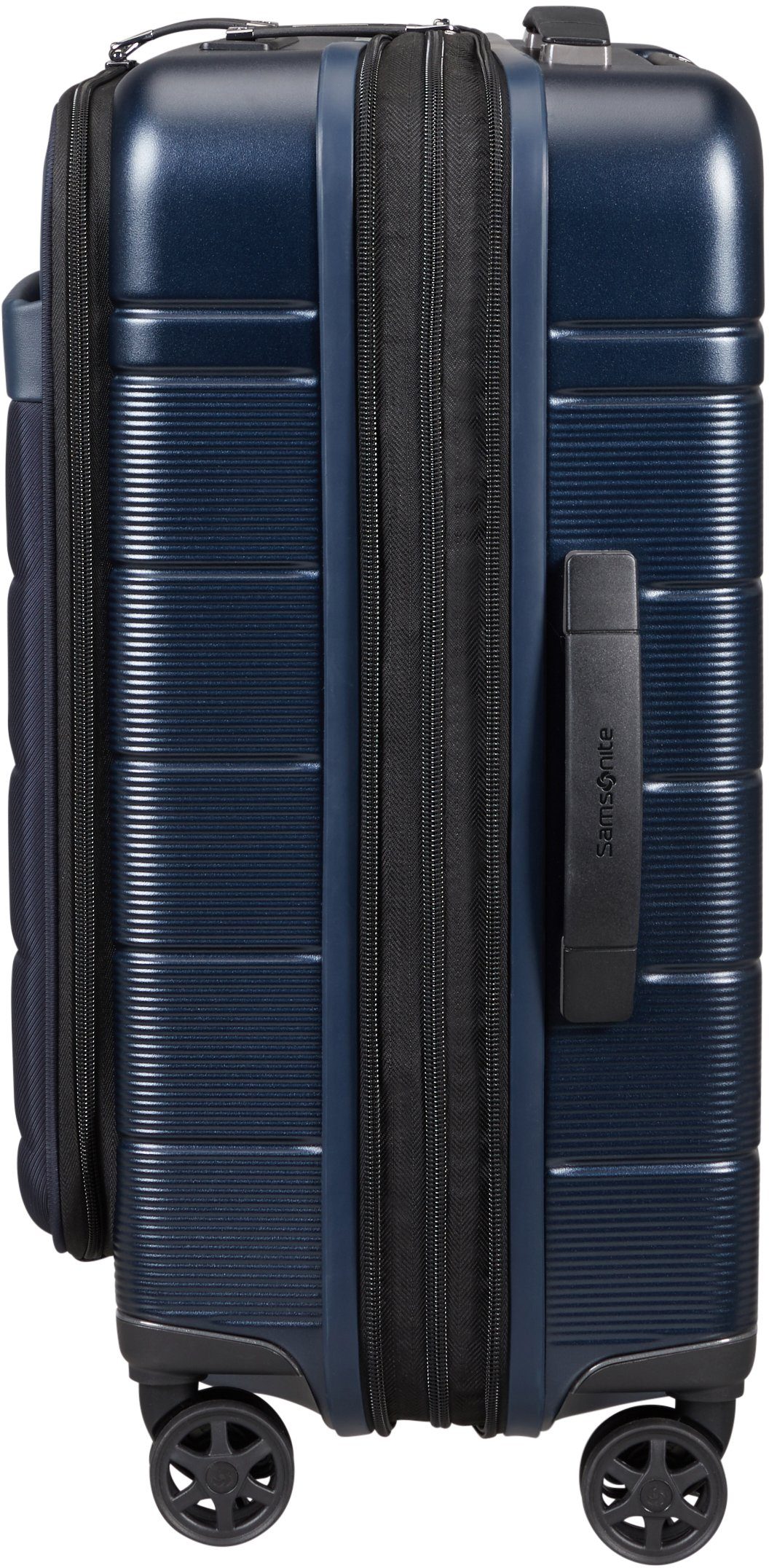 Samsonite Midnight Hartschalen-Trolley USB-Schleuse Blue Rollen, und 4 mit Volumenerweiterung cm, Neopod, 55