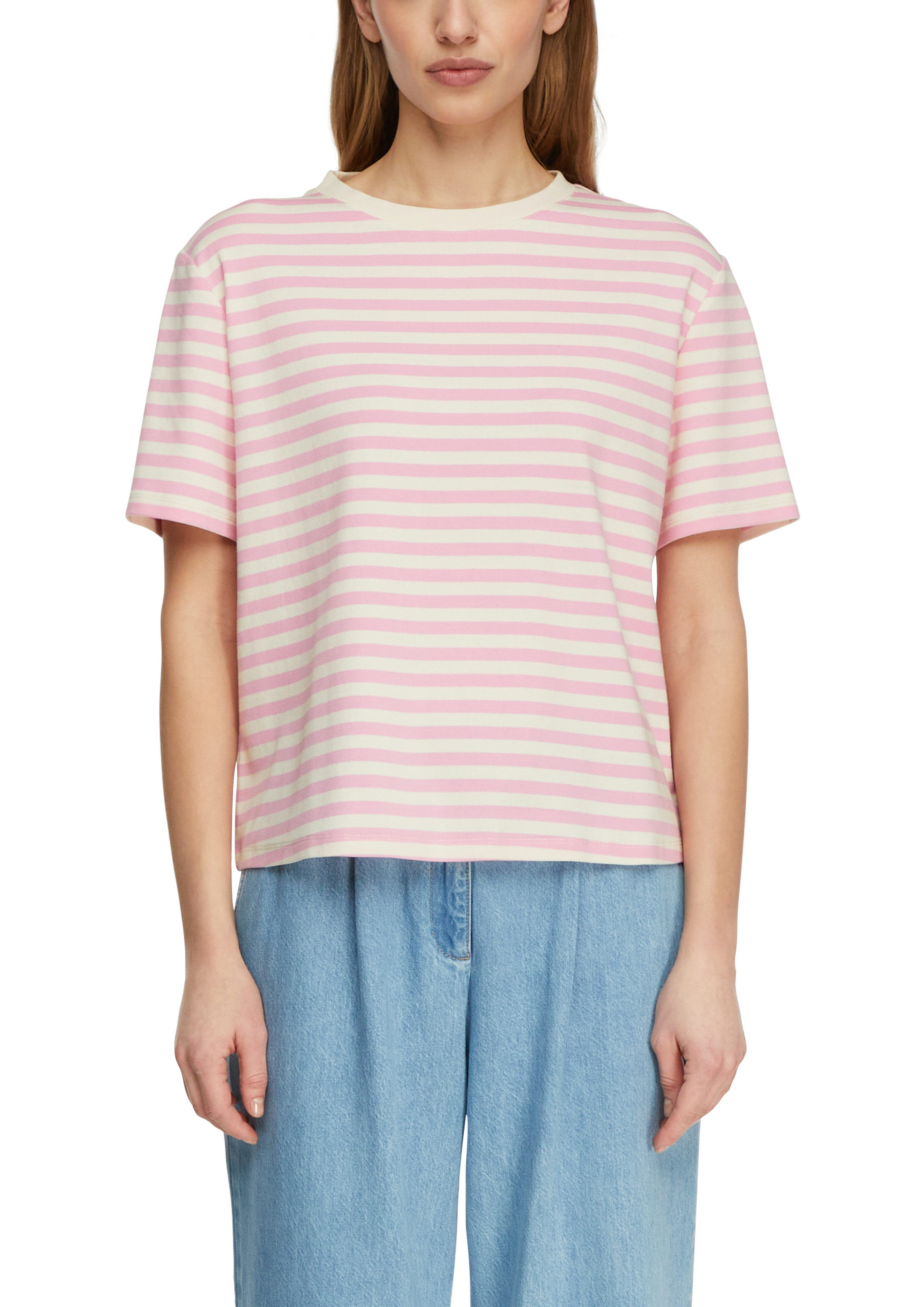 comma Rundhalsshirt Sommershirt mit Streifen