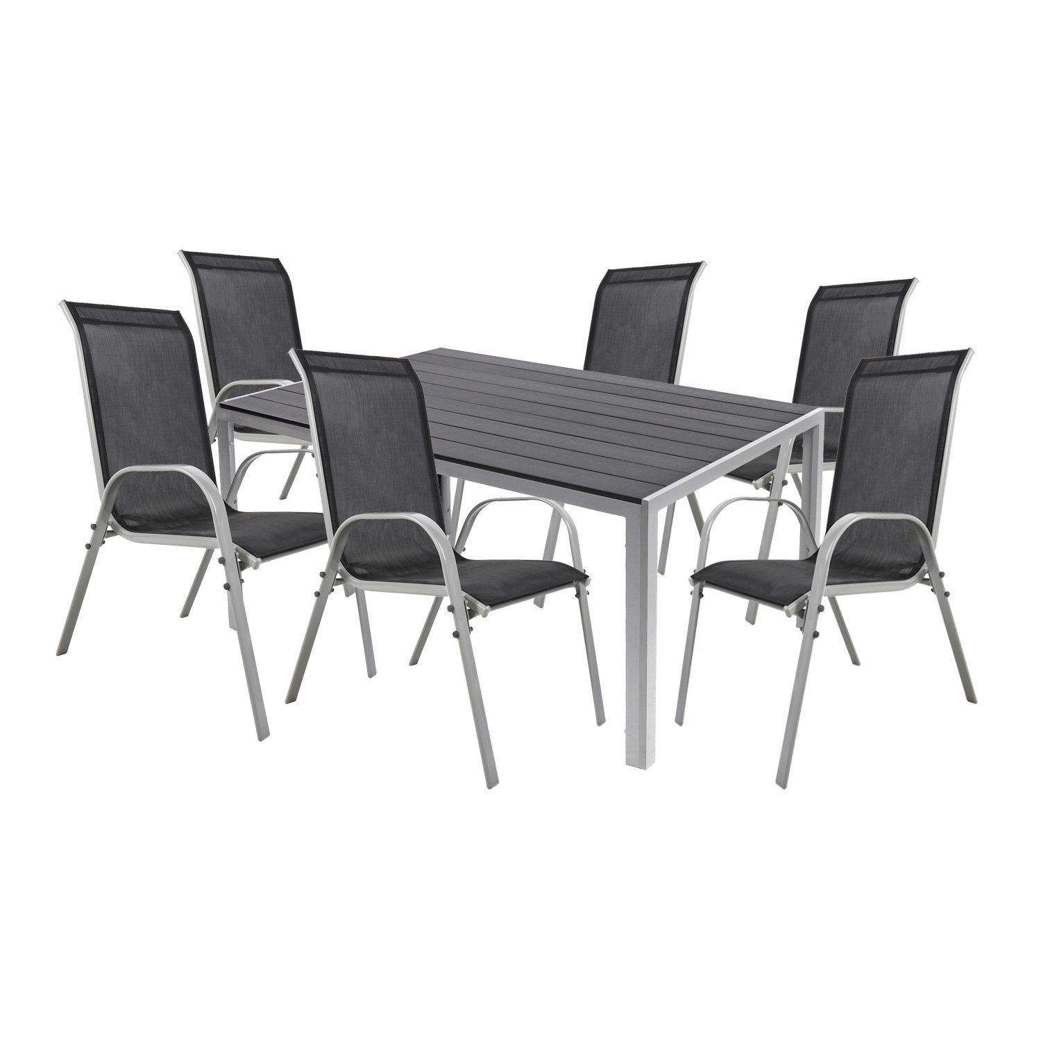 Mojawo Essgruppe 7tlg Gartenmöbel Set Alu günstig online kaufen