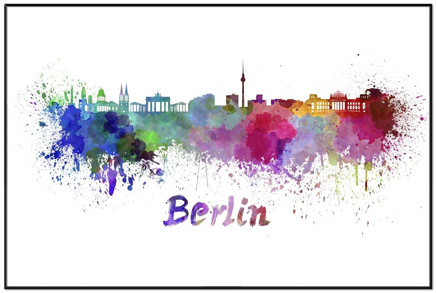 Wallario Poster, Städte als Aquarell - günstig online kaufen