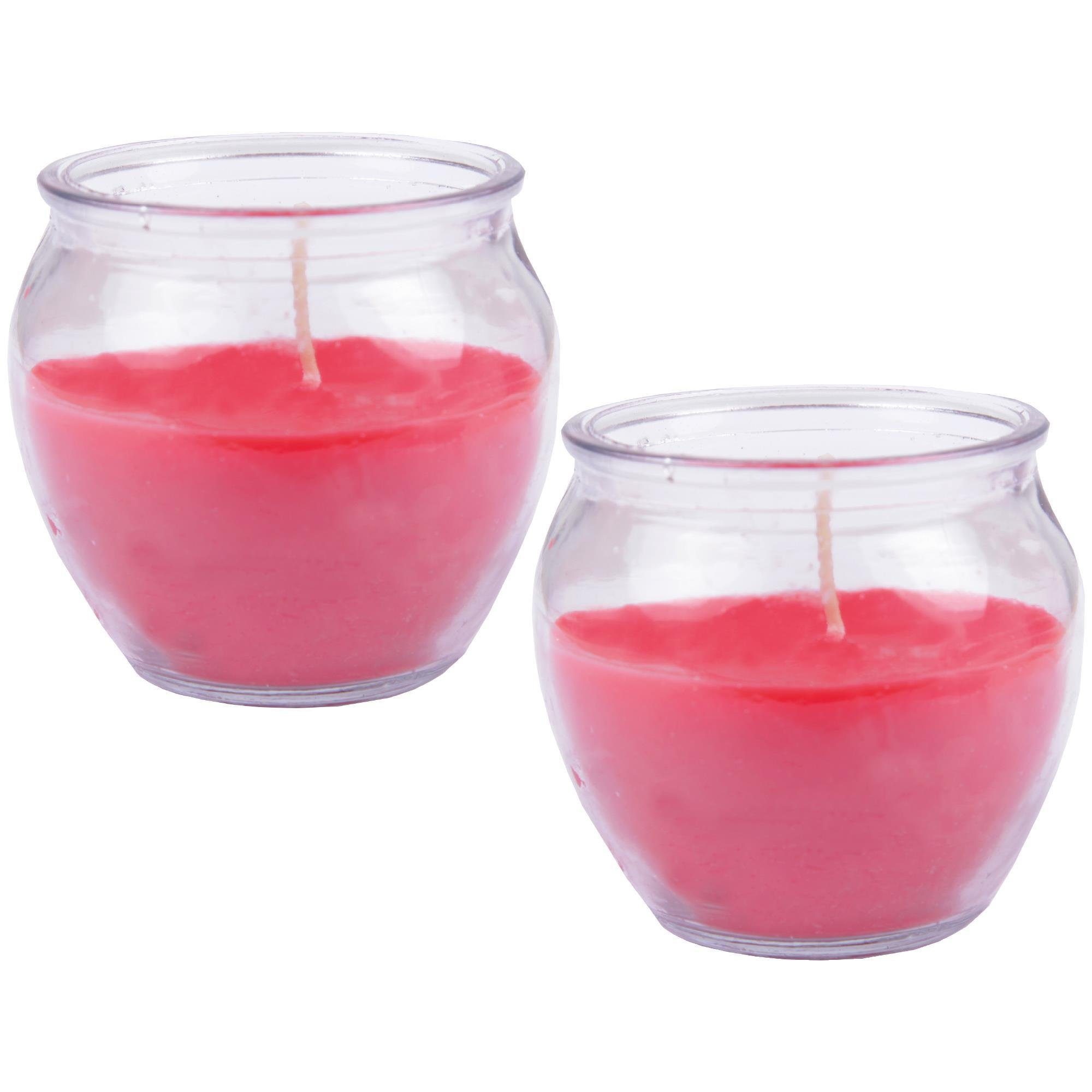 HS Candle Duftkerze im Glas Set (2-tlg), Preiselbeer Cupcake, Duftnote fruchtig & süß, Ø6x6cm, 18h Brenndauer – Bild 3 von 5