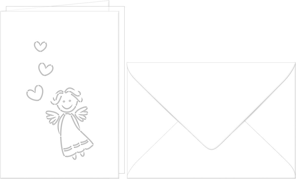 Ursus - Ludwig Bähr Designpapier Doppelkarte A6 gelasert + Kuvert VE=5 Sets Schutzengel weiß