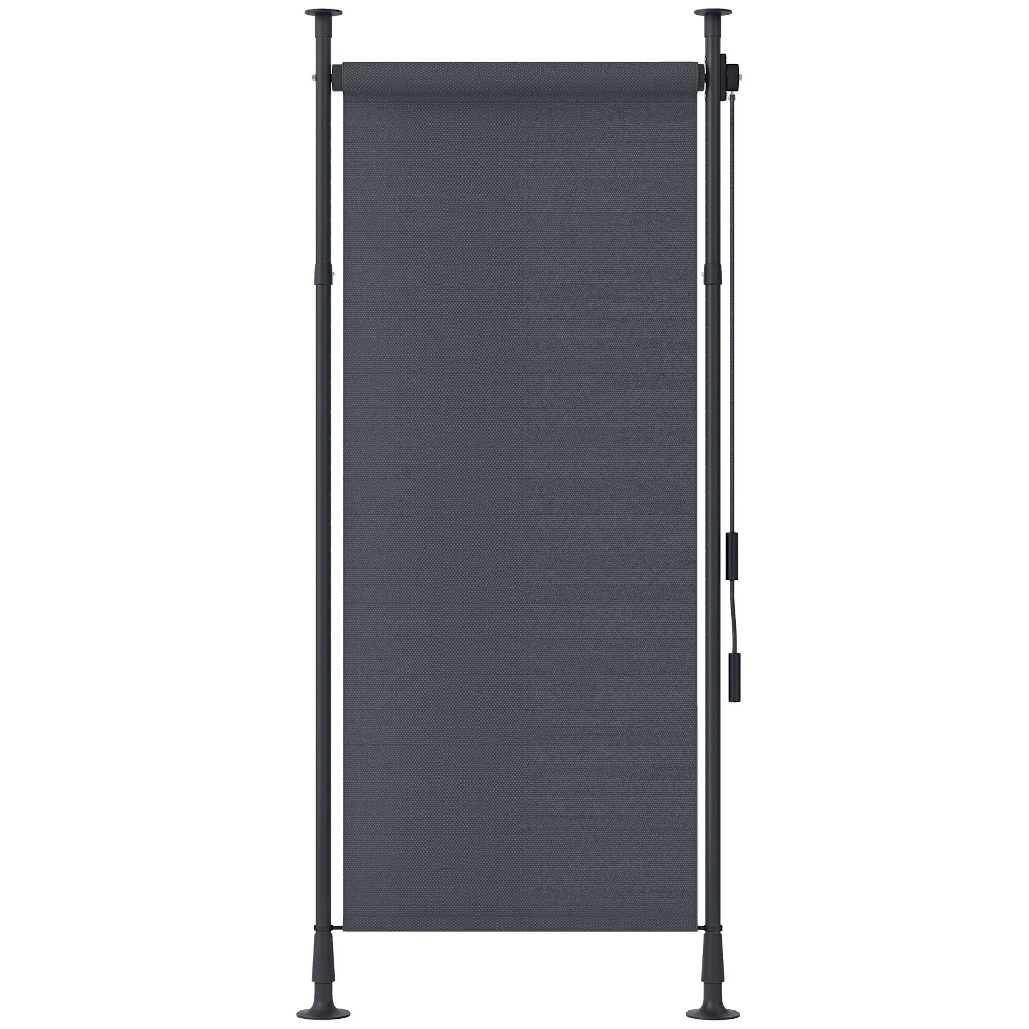 Outsunny Markise Senkrechtmarkise mit Sonnenschutz (Sichtschutz, 1-St., Balkonrollo) für Garten, Dunkelgrau