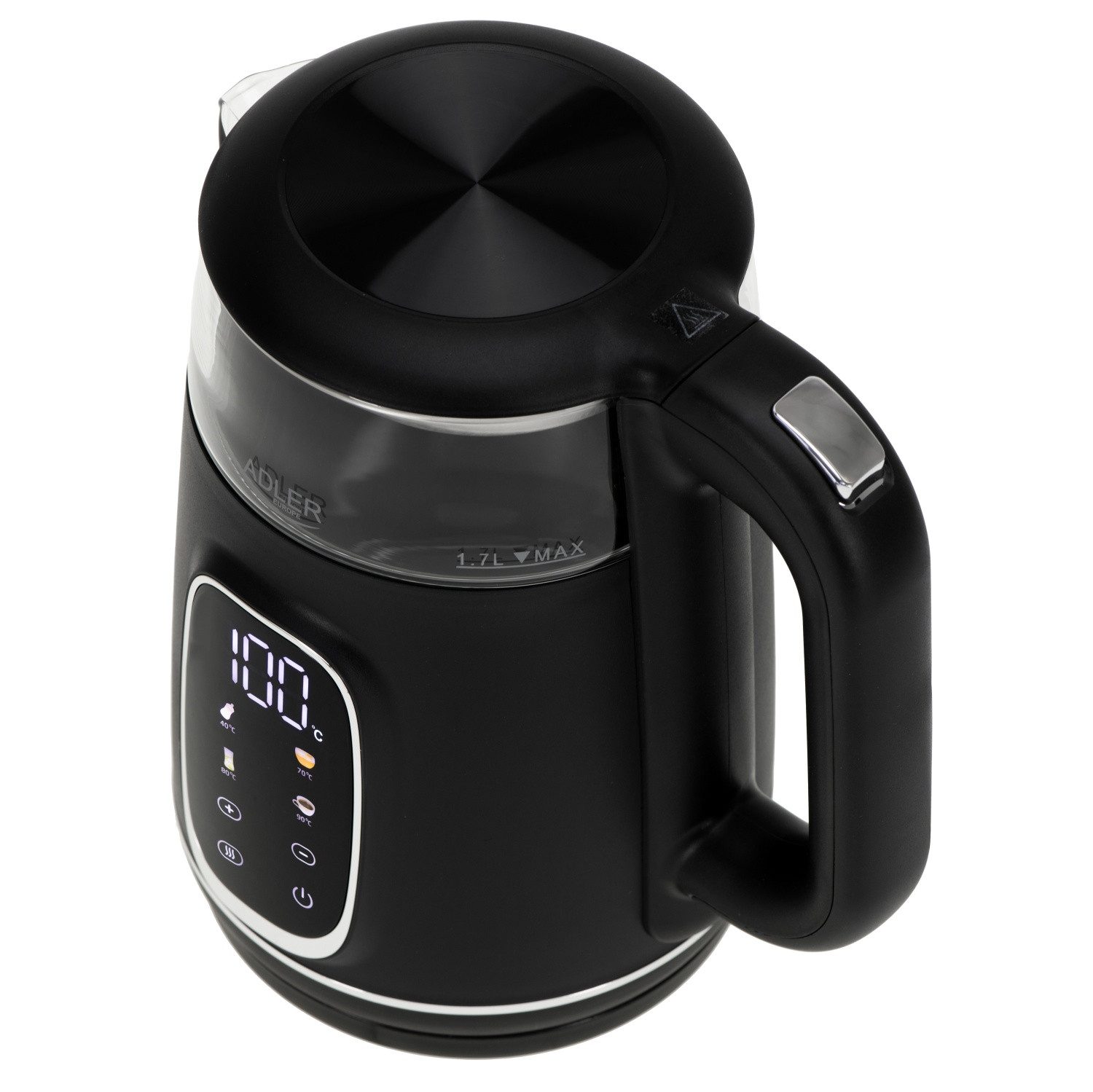 Adler Wasserkocher AD 1305 BS 2200 W - 5 Temperatureinstellungen, 360°-Sockel, 1,7 l, 2200 W, Manuelle und automatische Temperatureinstellung. Warmhaltefunktion