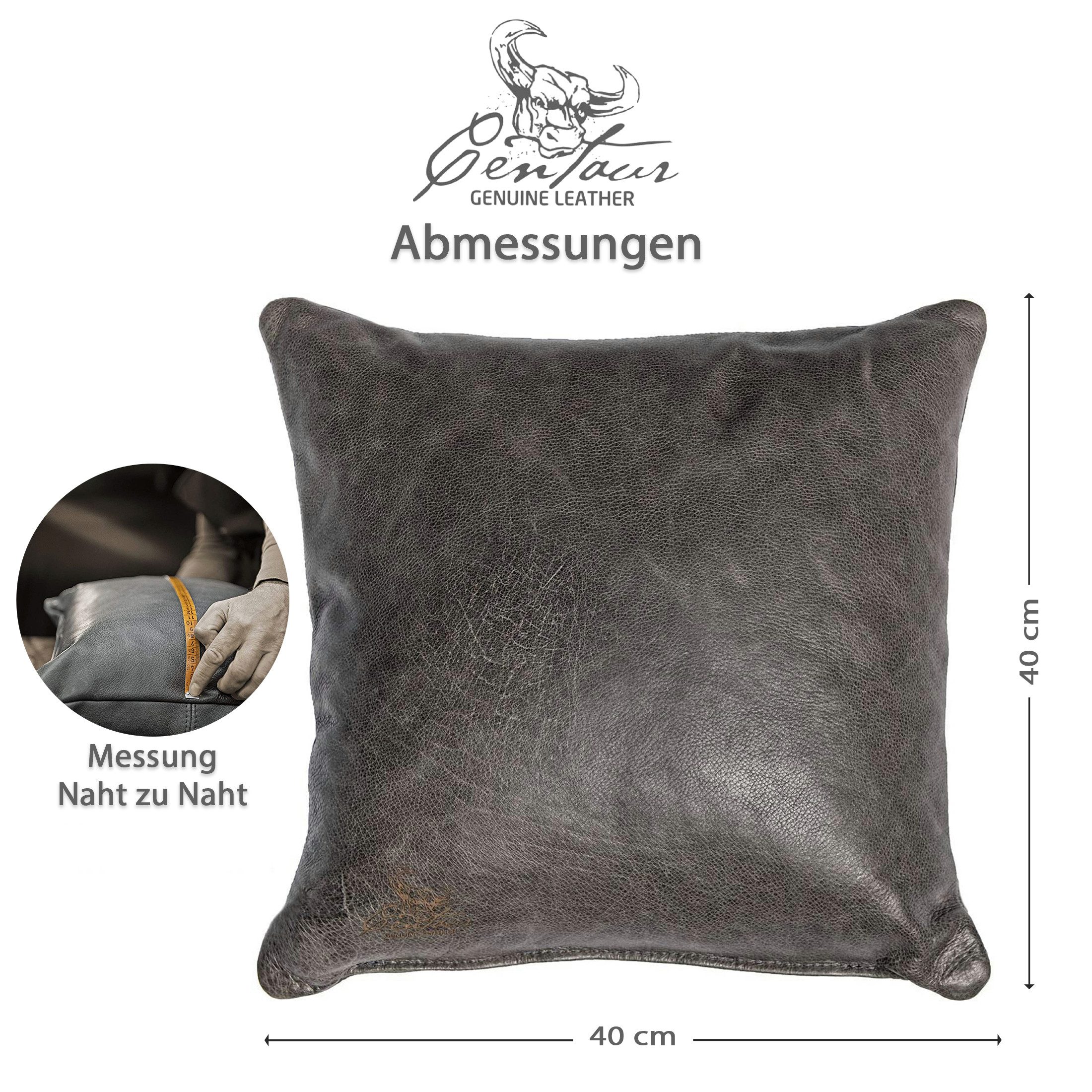 Centaur Dekokissen aus echtem Leder, Lederkissen, Hochwertiges Leder, echtes Rindleder, Handarbeit