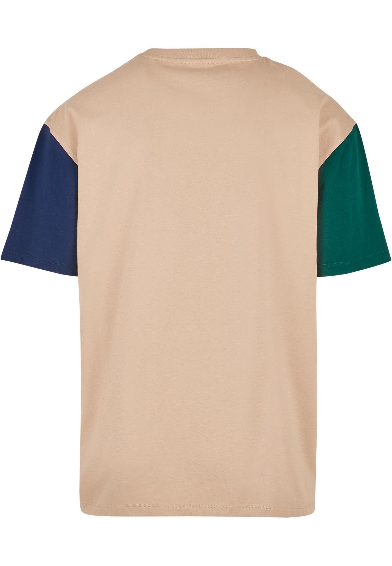 URBAN CLASSICS Kurzarmshirt Herren Organic (1-tlg) Colorblock Tee unionbeige Oversized