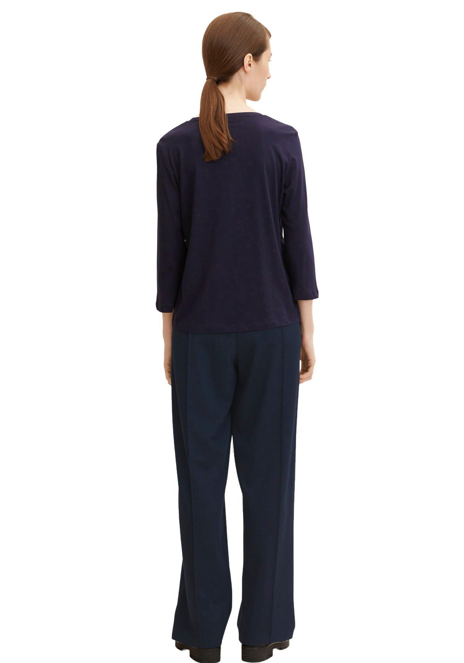 TOM TAILOR 3/4-Arm-Shirt (Packung, 2-tlg., 2er-Pack) im Doppel - immer Ringel + uni