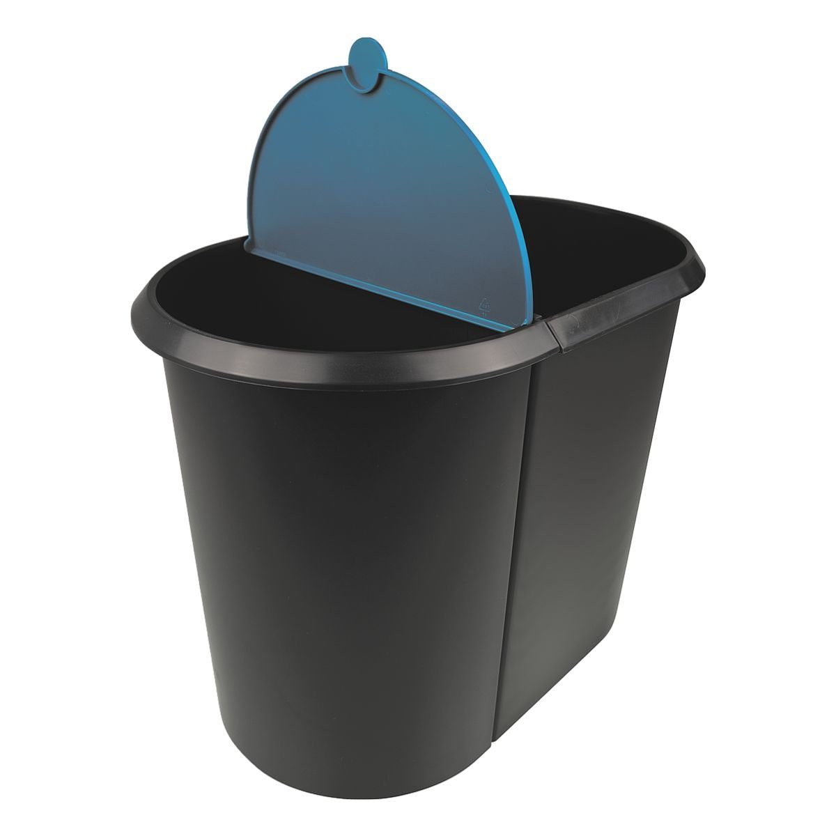 HELIT Papierkorb the double, 20 + 9 Liter, mit umlaufendem Griffrand