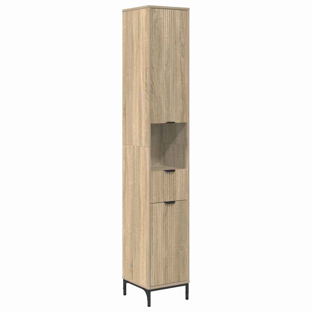 vidaXL Badezimmerspiegelschrank Bad hoher Schrank Sonoma günstig online kaufen