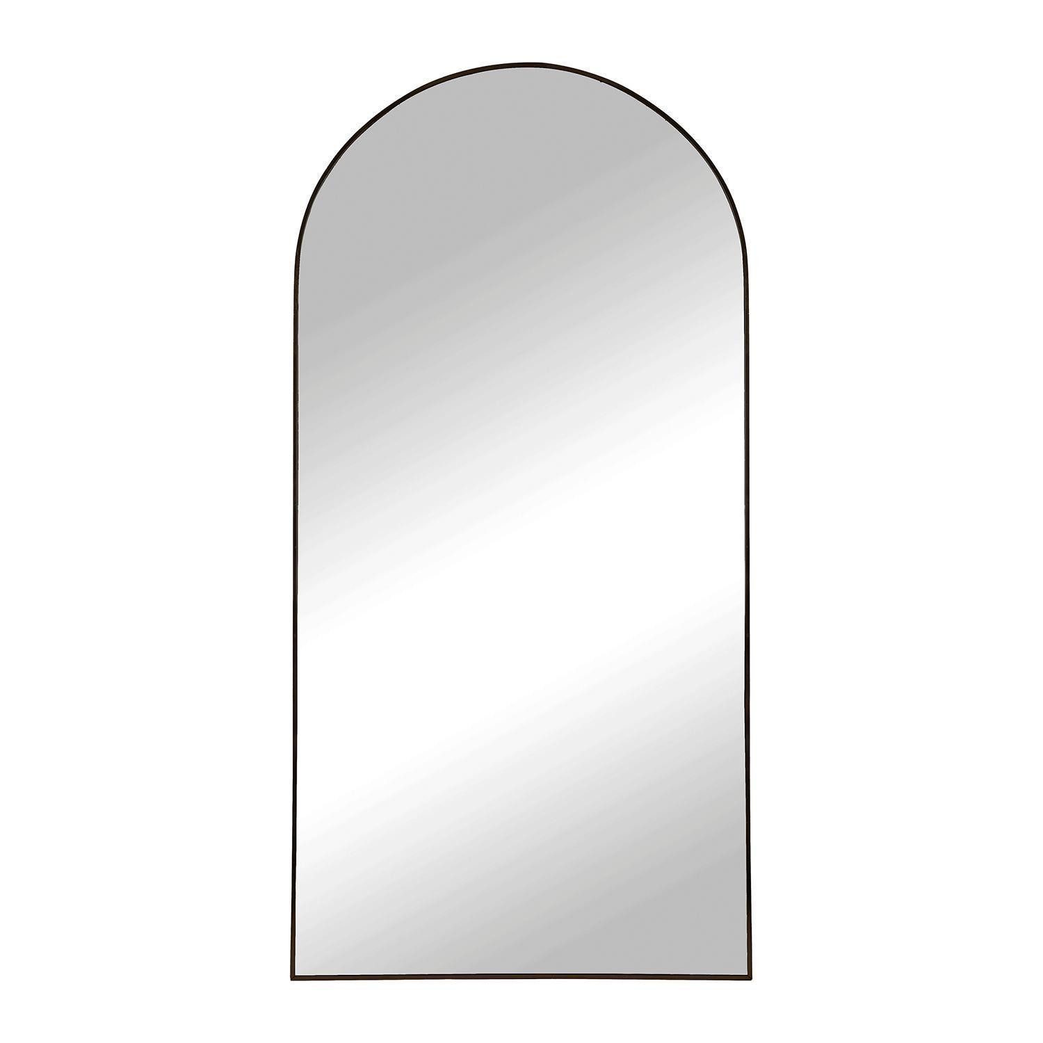 House Nordic Wandspiegel MADRID, B 90 x H 180 cm, Schwarz, Metall