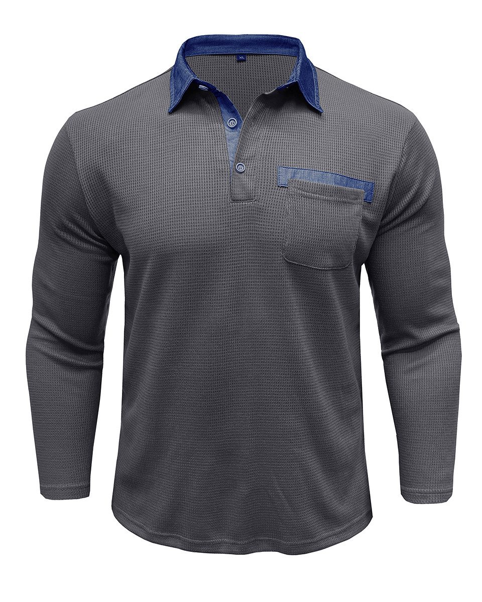 Allthemen Poloshirt Herren langarm Poloshirt mit günstig online kaufen