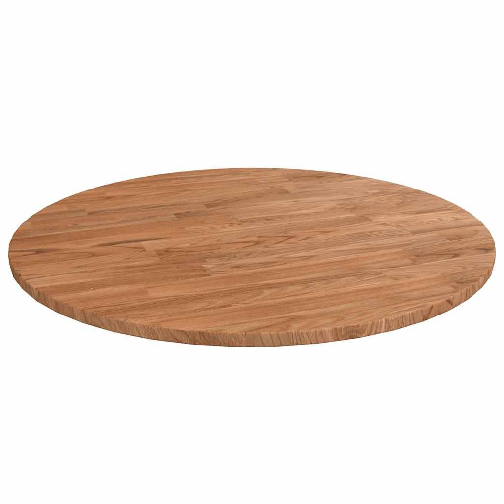 vidaXL Tischplatte Runde Tischplatte Hellbraun Ø50x1,5 cm Behandeltes Eichenholz (1 St)