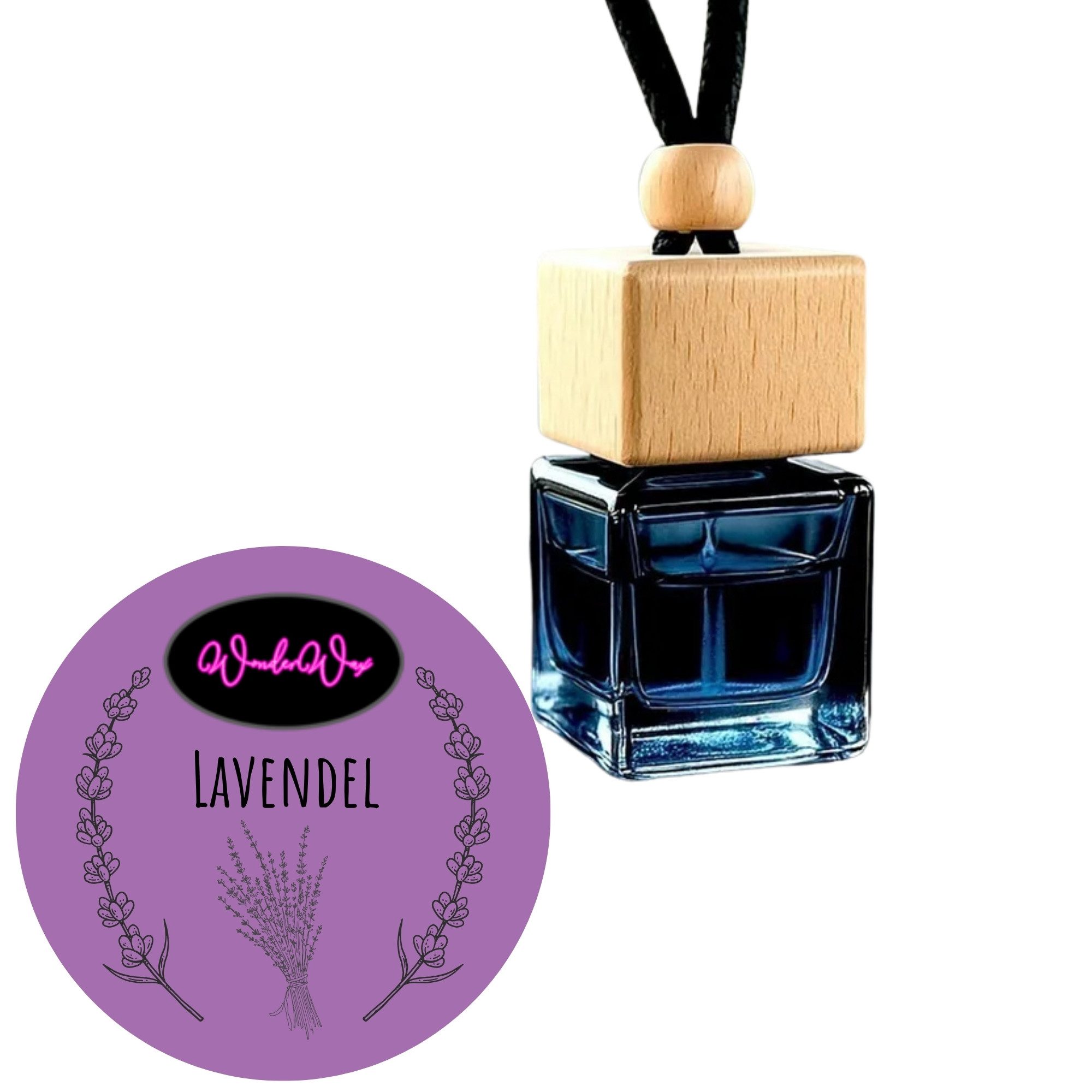 WonderWax Raumduft WonderWax® Auto Duft Quadrat Schwarz braun 8 ml, (Lavendel), Duftrichtung: Lavendel