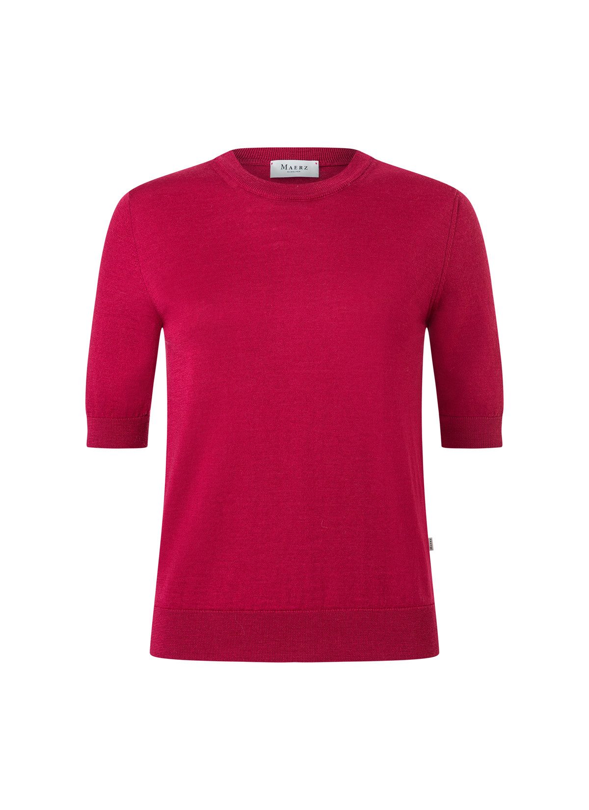 MAERZ Muenchen Wollpullover Pullover Rundhals 1/2 Arm Peony Red