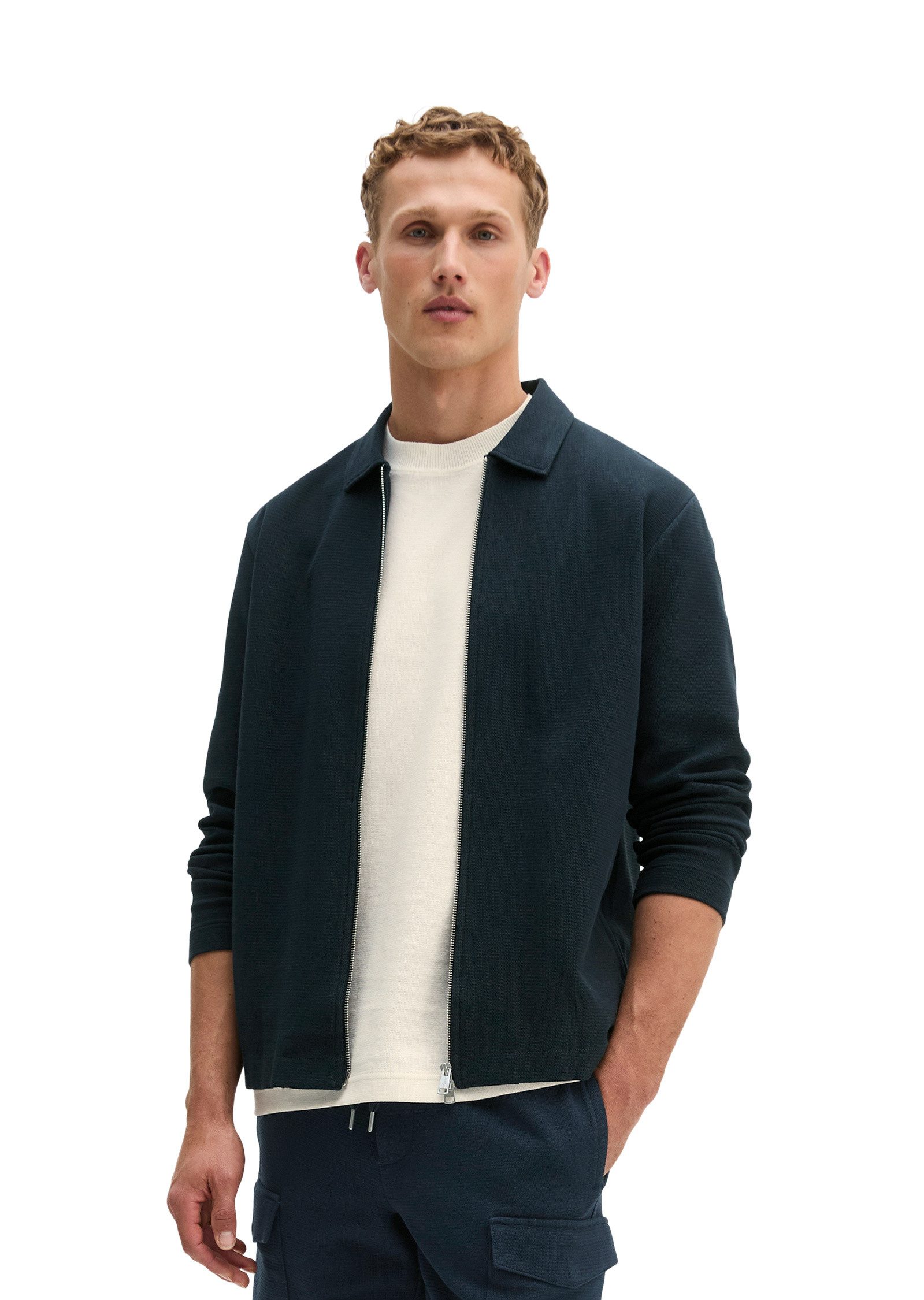 Marc O'Polo Sweatjacke mit feiner Struktur