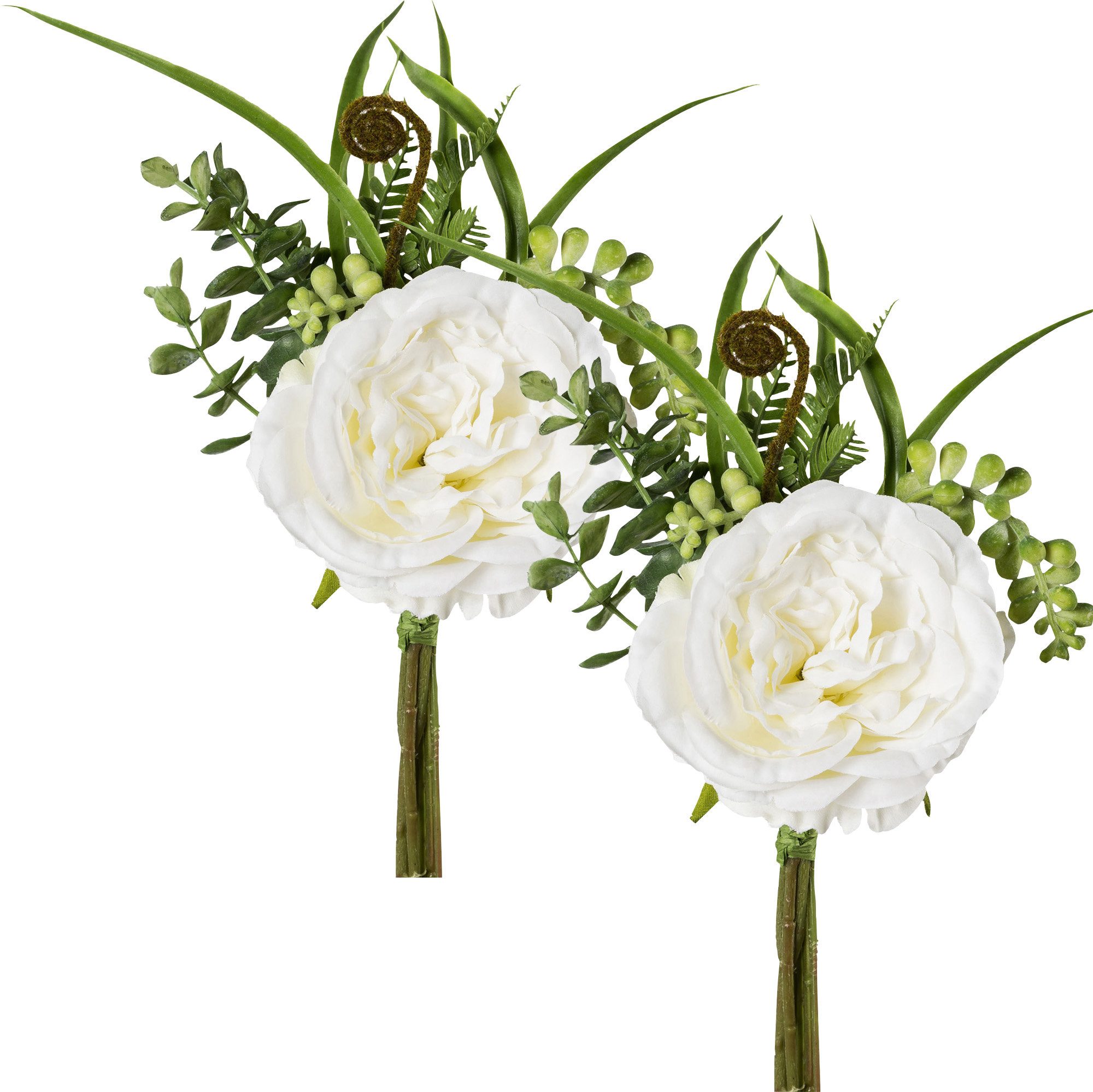 Kunstpflanze Kunstpflanze Rosenstrauß 2er-Pack