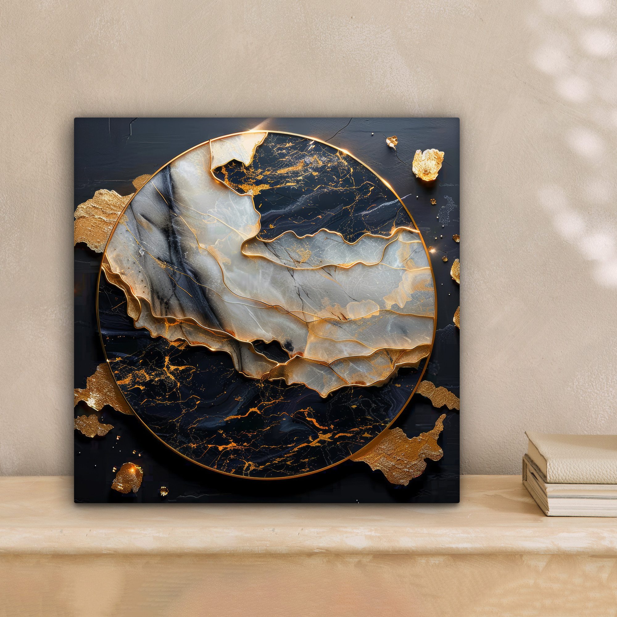 OneMillionCanvasses® Leinwandbild Kunst - Gold - Schwarz - Modern - Abstrak günstig online kaufen