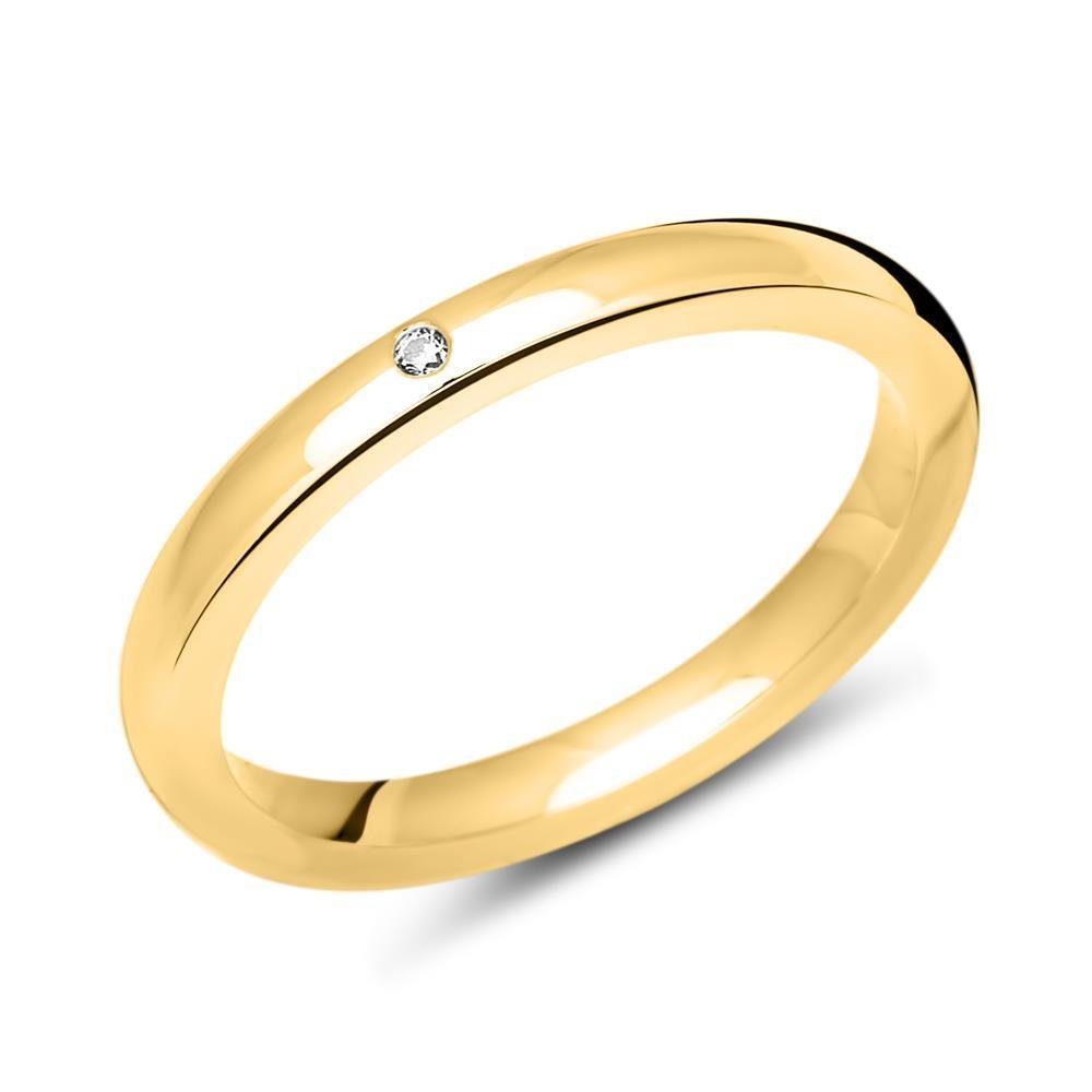 Unique Silberring Vergoldeter 925er Unique Silber Damen Ring 2,7mm breit R8561cz