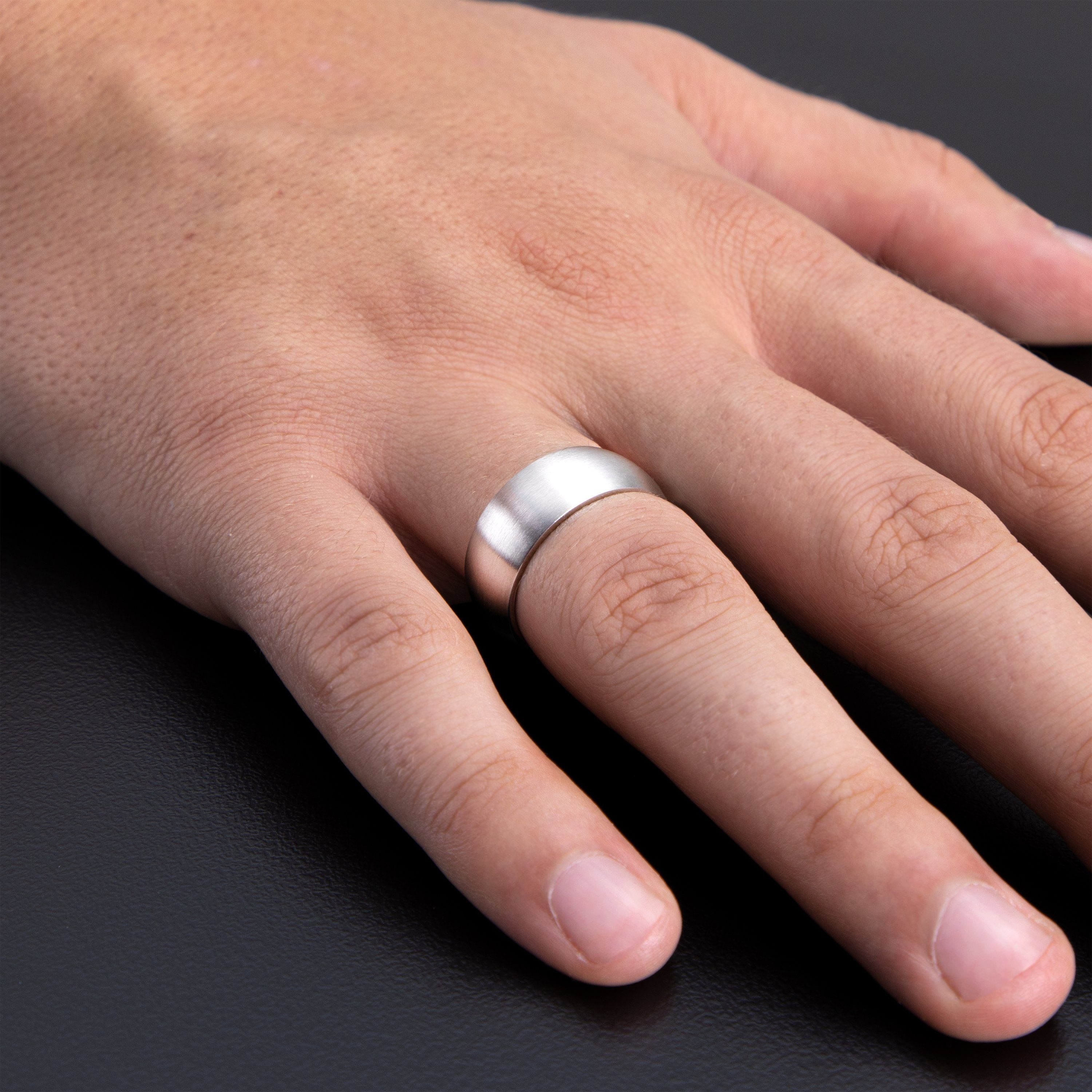 meditoys Fingerring Ring Edelstahl für · · breit aus mm matt/Gebürstet 8 Bandring Damen Silber Herren und