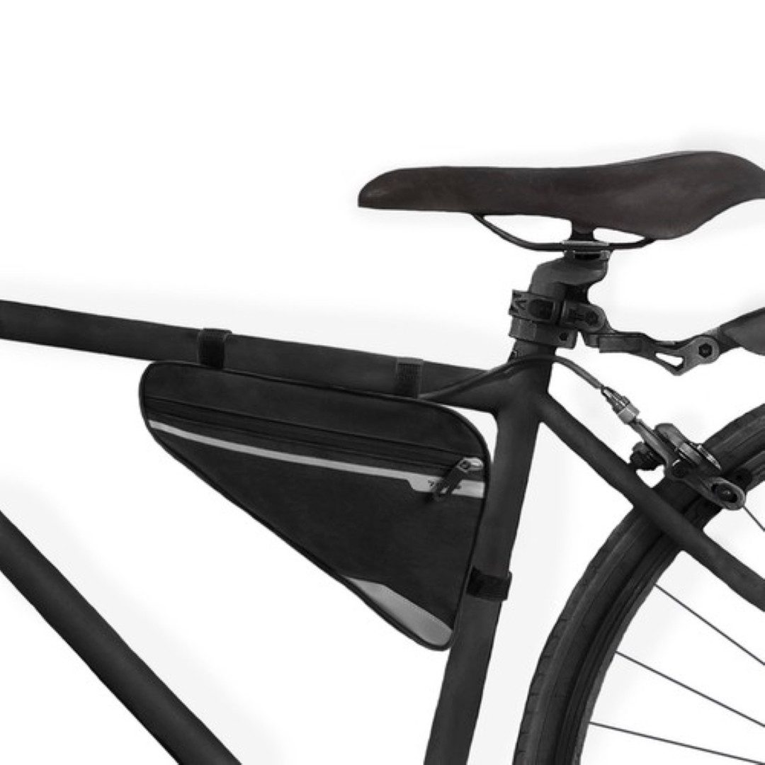 Trizand Fahrradtasche Universelle Rahmentasche Dreiecktasche Klettverschluss (Universal-Fahrradtasche für alle gängigen Fahrradmodelle, Enthält eine robuste Tasche mit Reißverschluss und Schutzsaum), Reflektierende Elemente, elastische Tasche, Reißverschl
