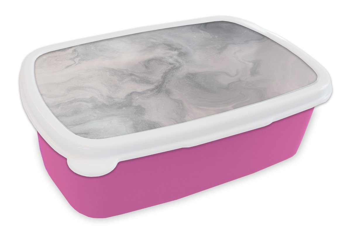 MuchoWow Lunchbox Wolken - Abstrakt - Malen, Kunststoff, (2-tlg), Brotbox für Erwachsene, Brotdose Kinder, Snackbox, Mädchen, Kunststoff rosa