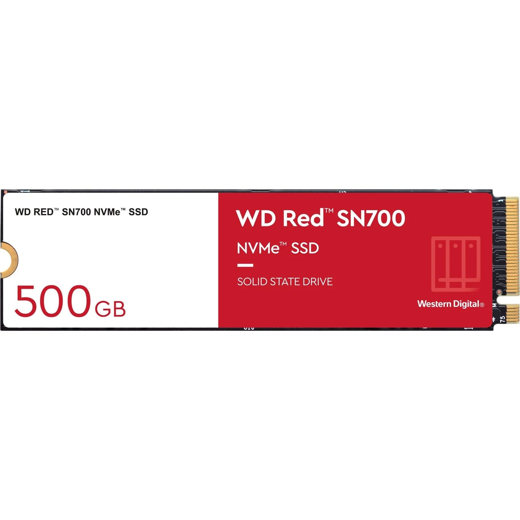 Western Digital SN700 NAS 500GB M.2 2280 NVMe SSD interne SSD (500 GB) M.2" 3430 MB/S Lesegeschwindigkeit, 2600 MB/S Schreibgeschwindigkeit, NAS-optimiert, PCIe Gen3 x4, NVMe, hohe TBW-Ausdauer
