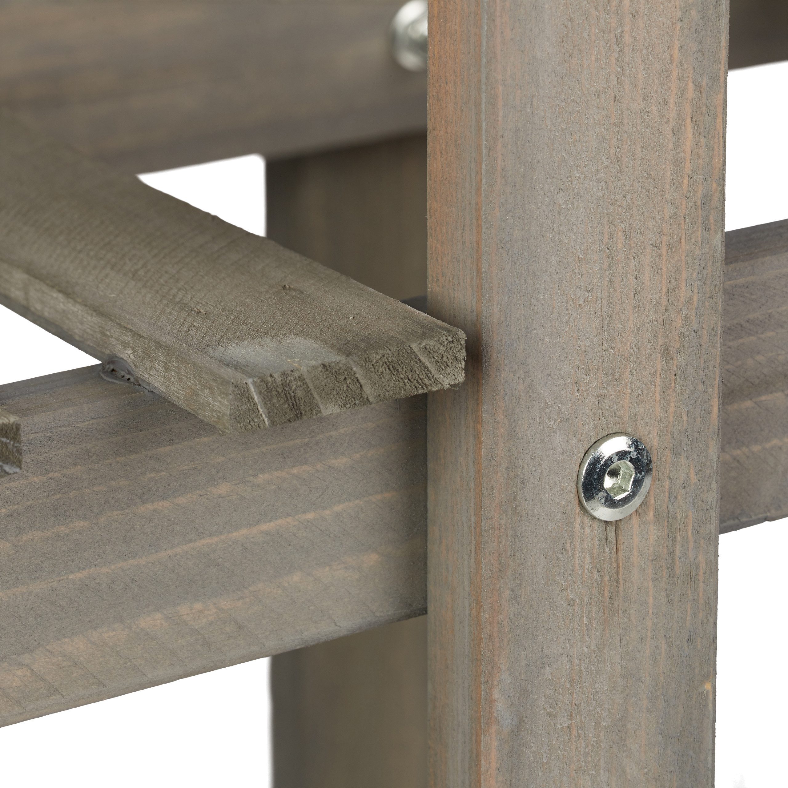 relaxdays Blumenständer Blumentreppe Holz mit 3 Stufen, grau