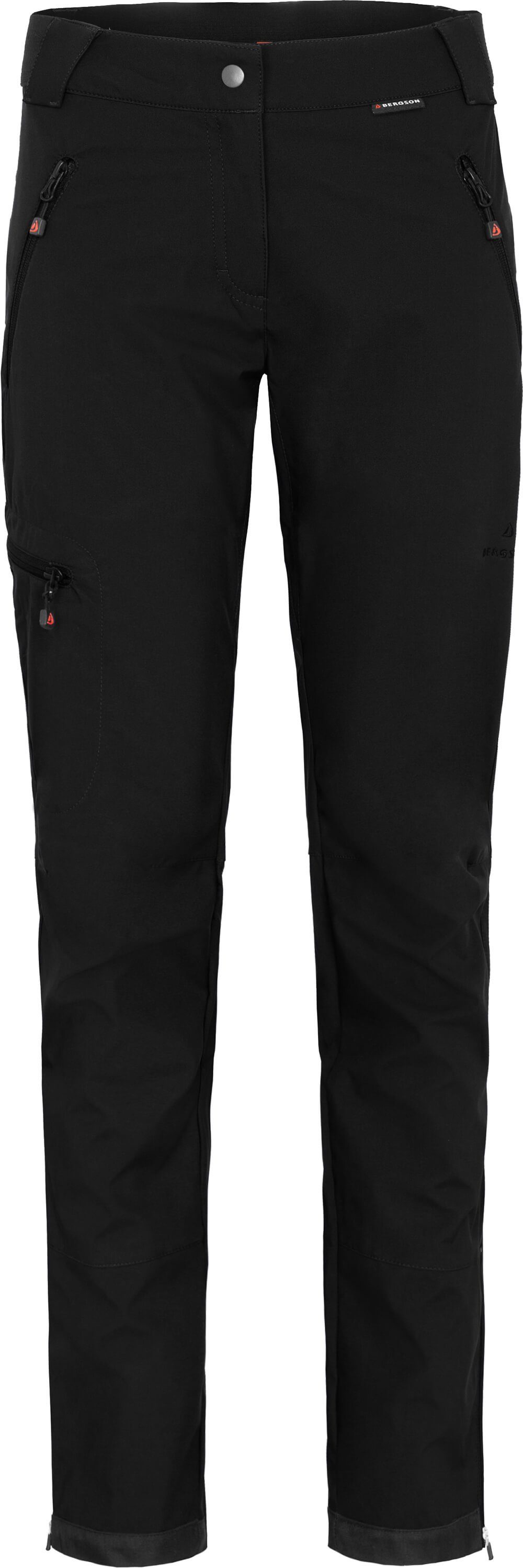 Bergson Outdoorhose TESSE COMFORT (slim) Damen Softshellhose, winddicht, strapazierfähig, Kurzgrößen, schwarz