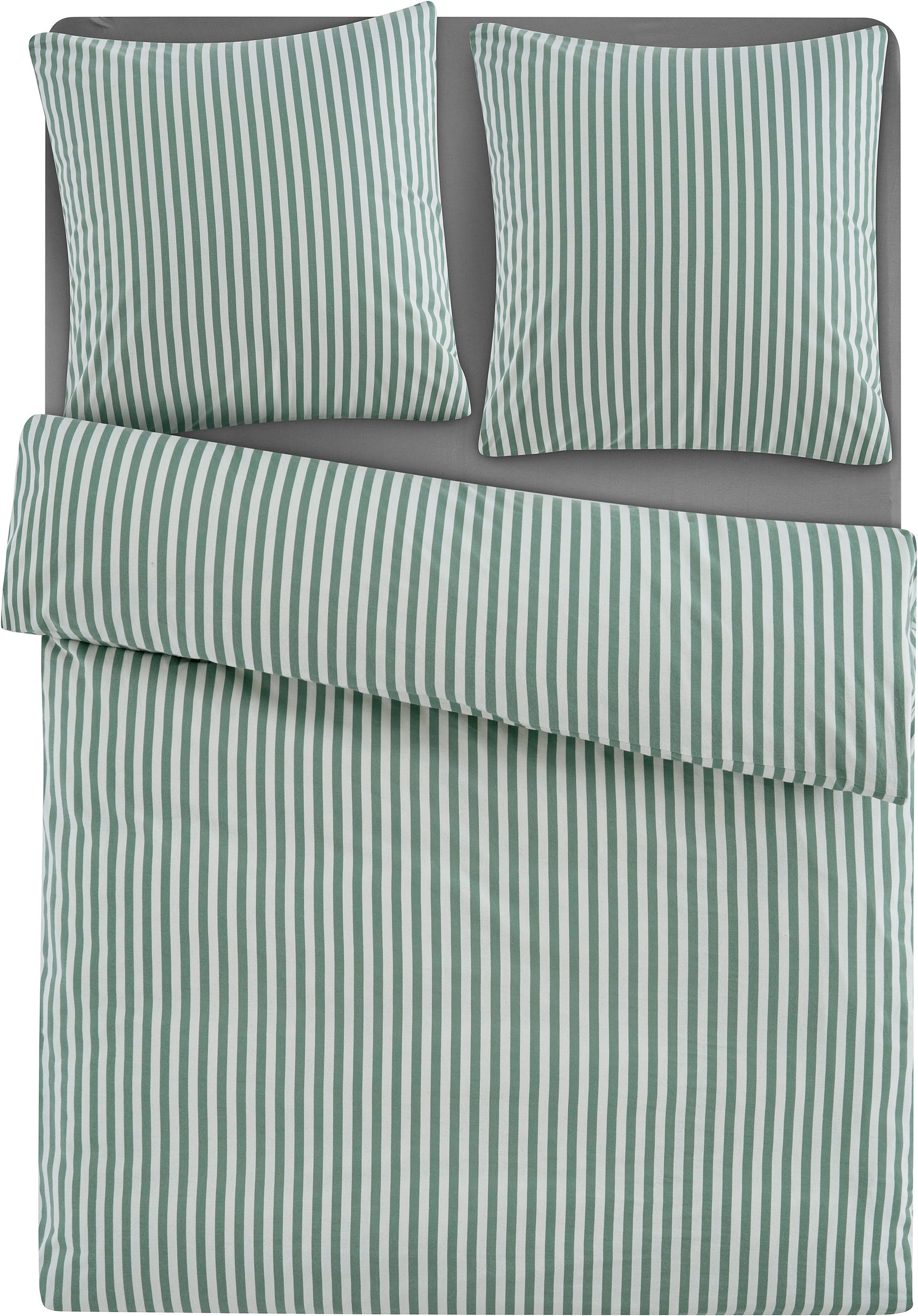 LeGer Home by Lena Gercke Bettwäsche Linnea, Flanell, 2 teilig, aus 100% Baumwolle, Streifendesign