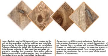 Gozos Couchtisch Huesca Couchtisch massiv aus Kiefer, Wohnzimmertisch aus Holz (100 x 60 cm, Couchtisch), Breite 100 cm, Breite 59 cm