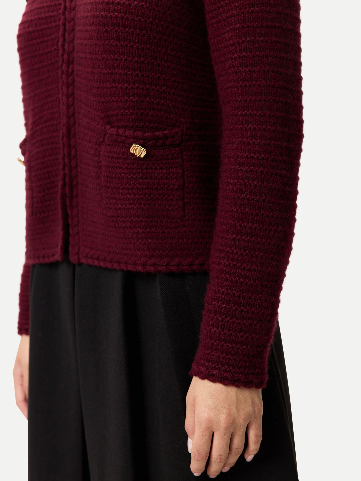 GOBI Cashmere Cardigan Texturierter Strick Kaschmir-Cardigan