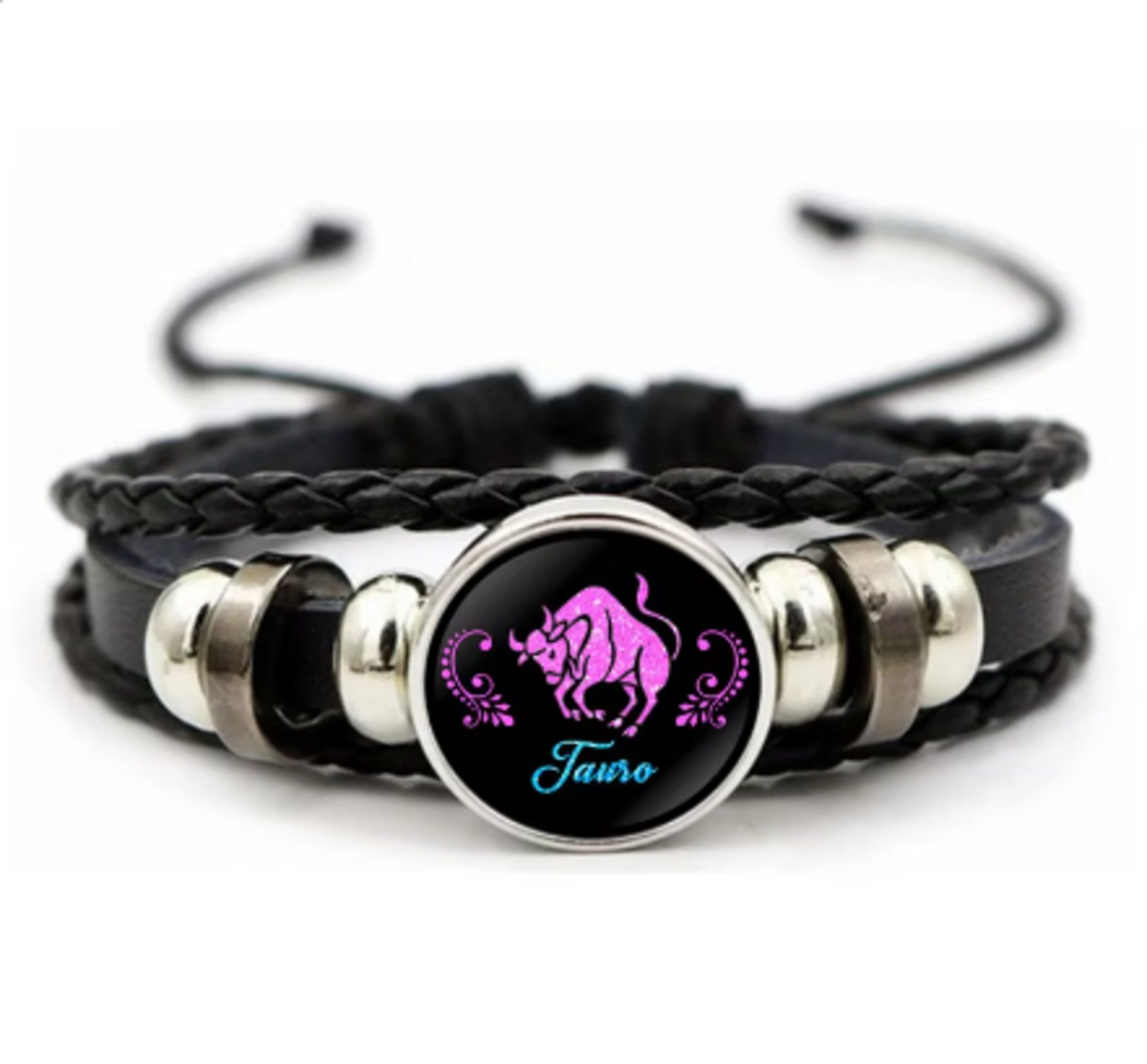 Stelby Armband mit Gravur Armband Sternzeichen Stier mit 3D Gravur im Glas (Weihnachtsgeschenk, Geburtstagsgeschenk, Valentinstaggeschenk, modern, minimalistisch), langlebig, pflegeleicht, unisex