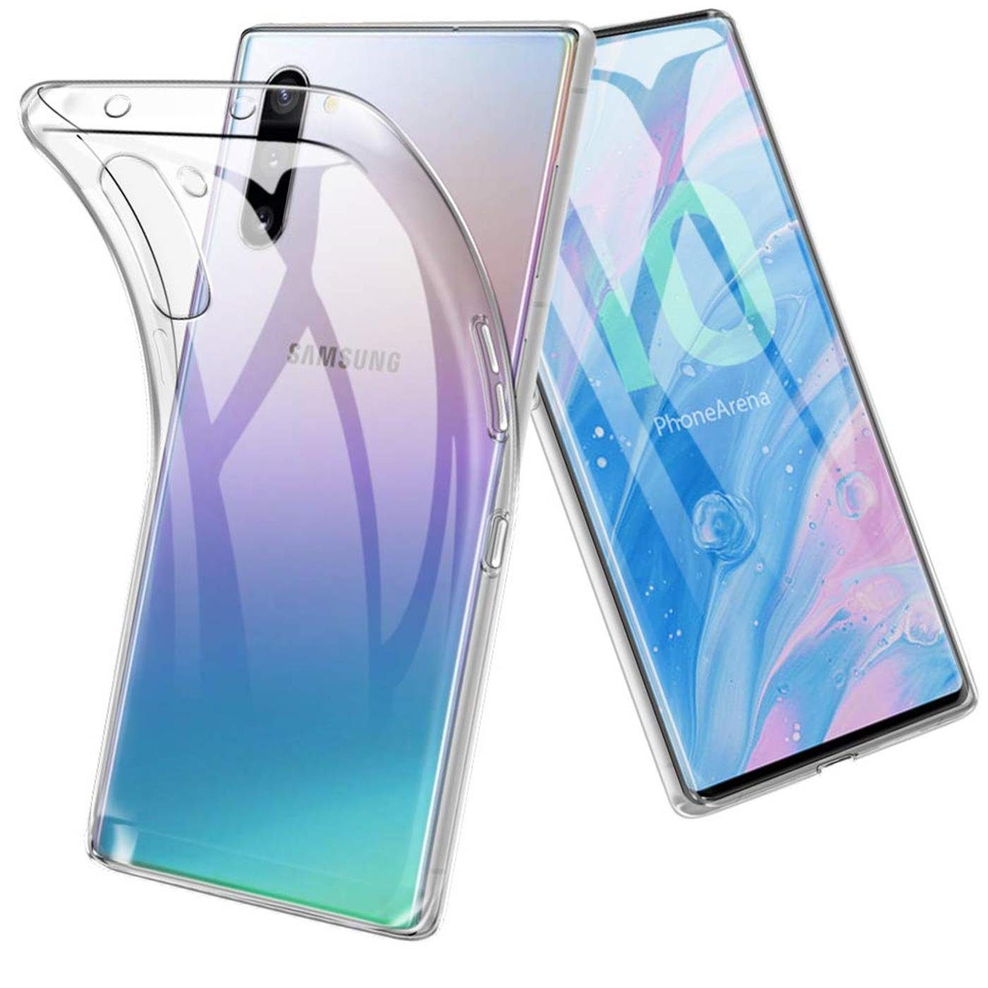 CoolGadget Handyhülle Silikon Handy Hülle Slim für Samsung Galaxy Note 10 6,3 Zoll, dünne TPU Schutzhülle Case in transparent / durchsichtig