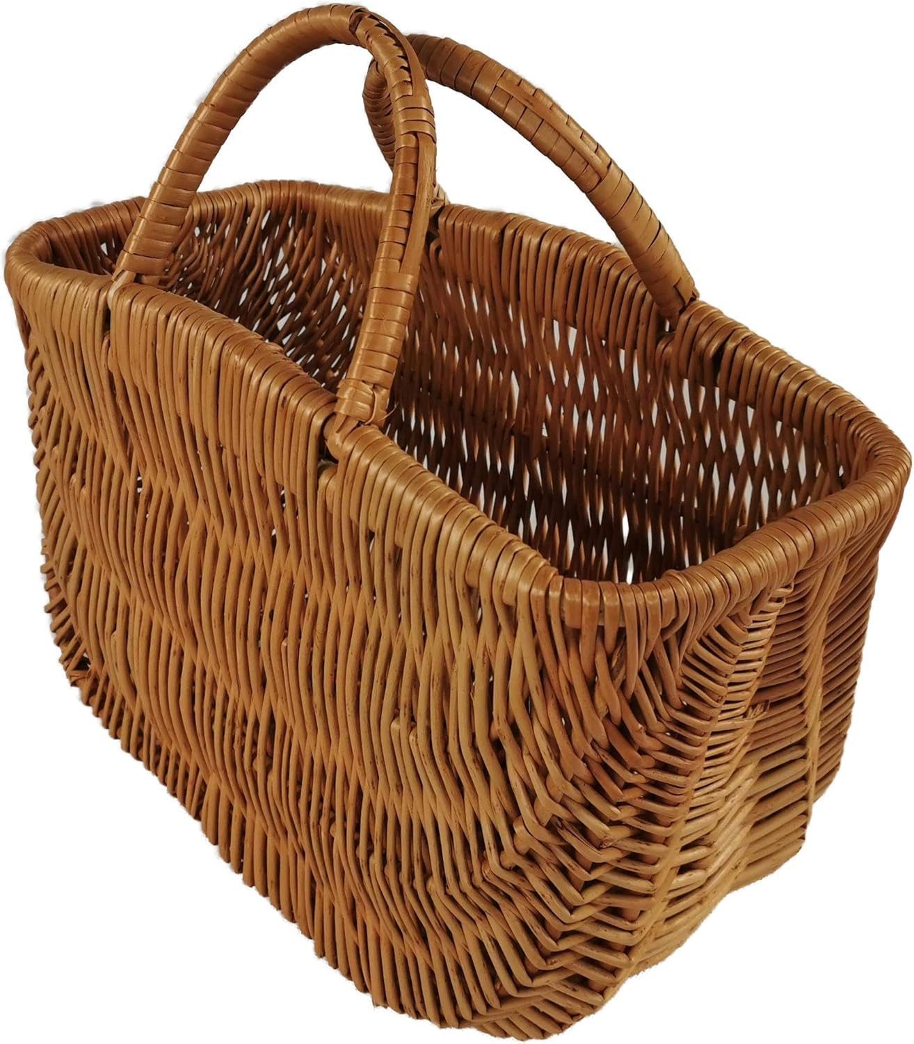 natuleo by pokuc Flaschenkorb Einkaufskorb aus Weide Braun natur 42x20x42 cm – Bild 2 von 4