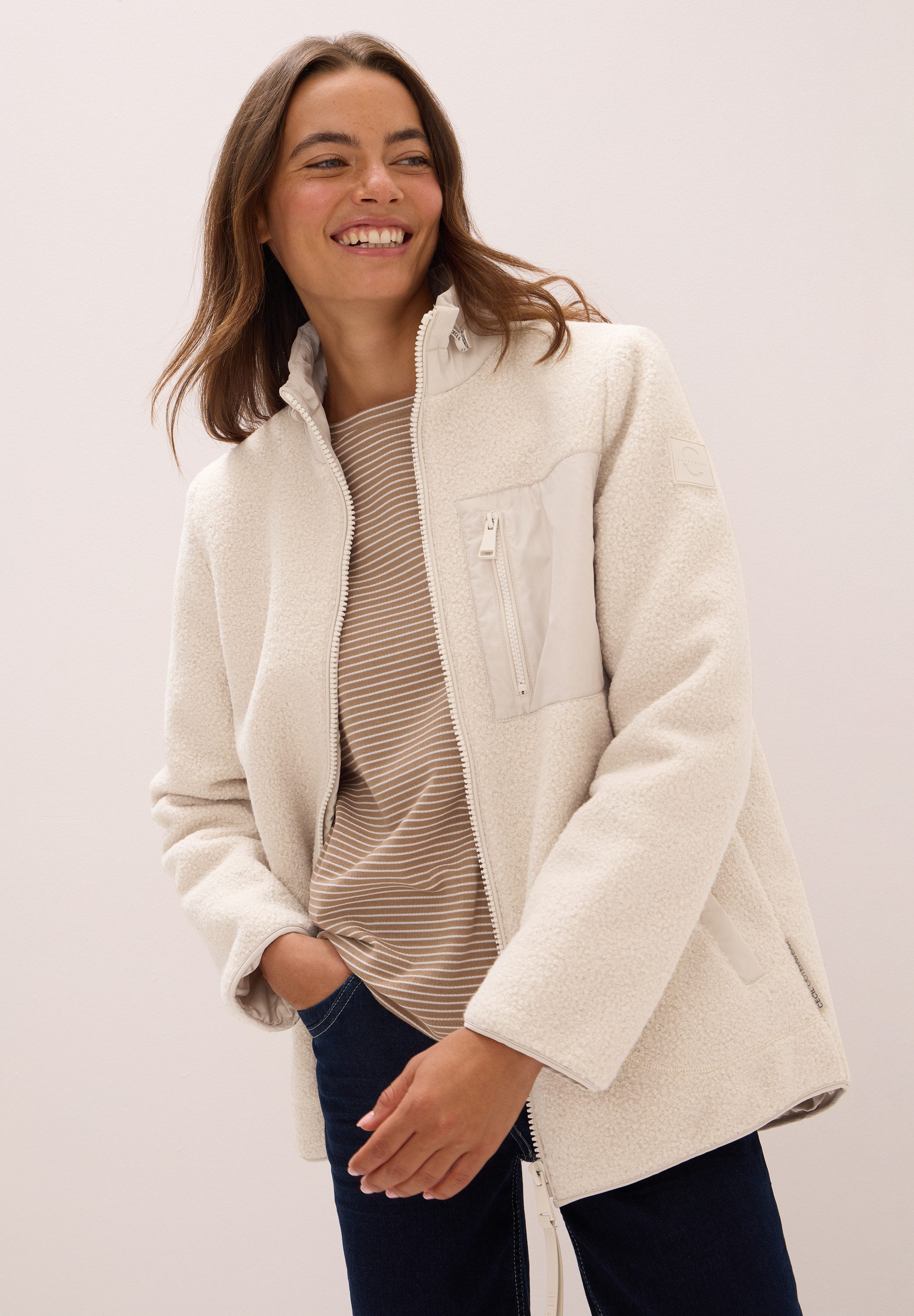 CECIL Plüschjacke mit Softshell Details günstig online kaufen