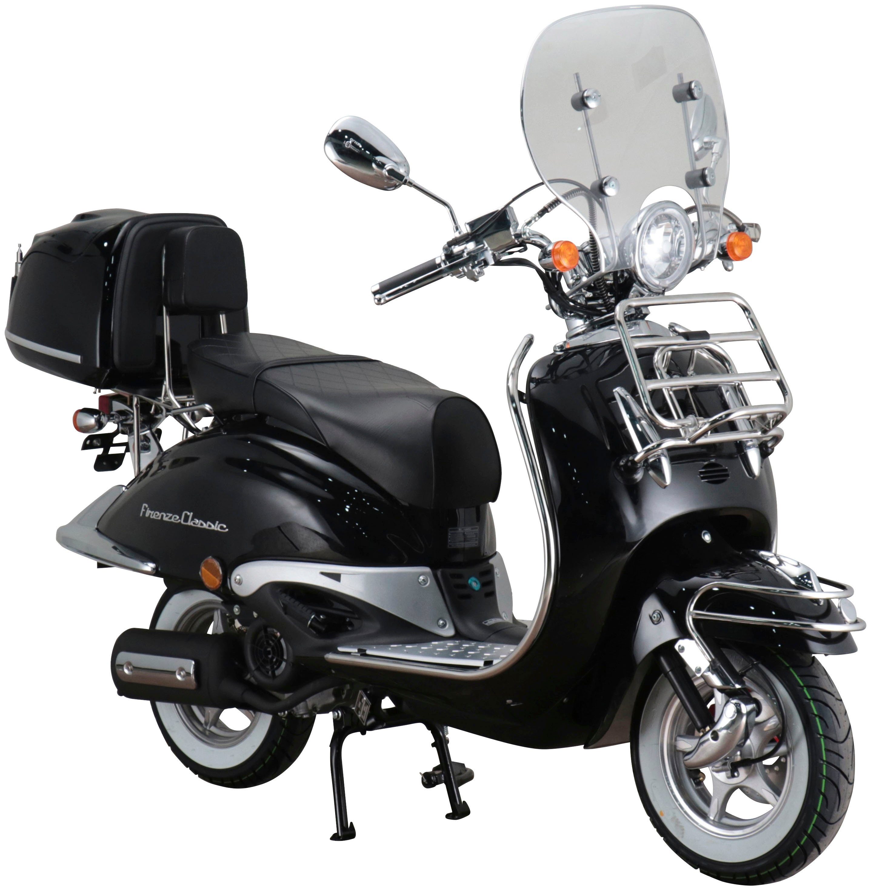 Alpha Motors Motorroller Retro Firenze Euro 125 5, (Komplett-Set) km/h, ccm, 85 Classic, schwarz