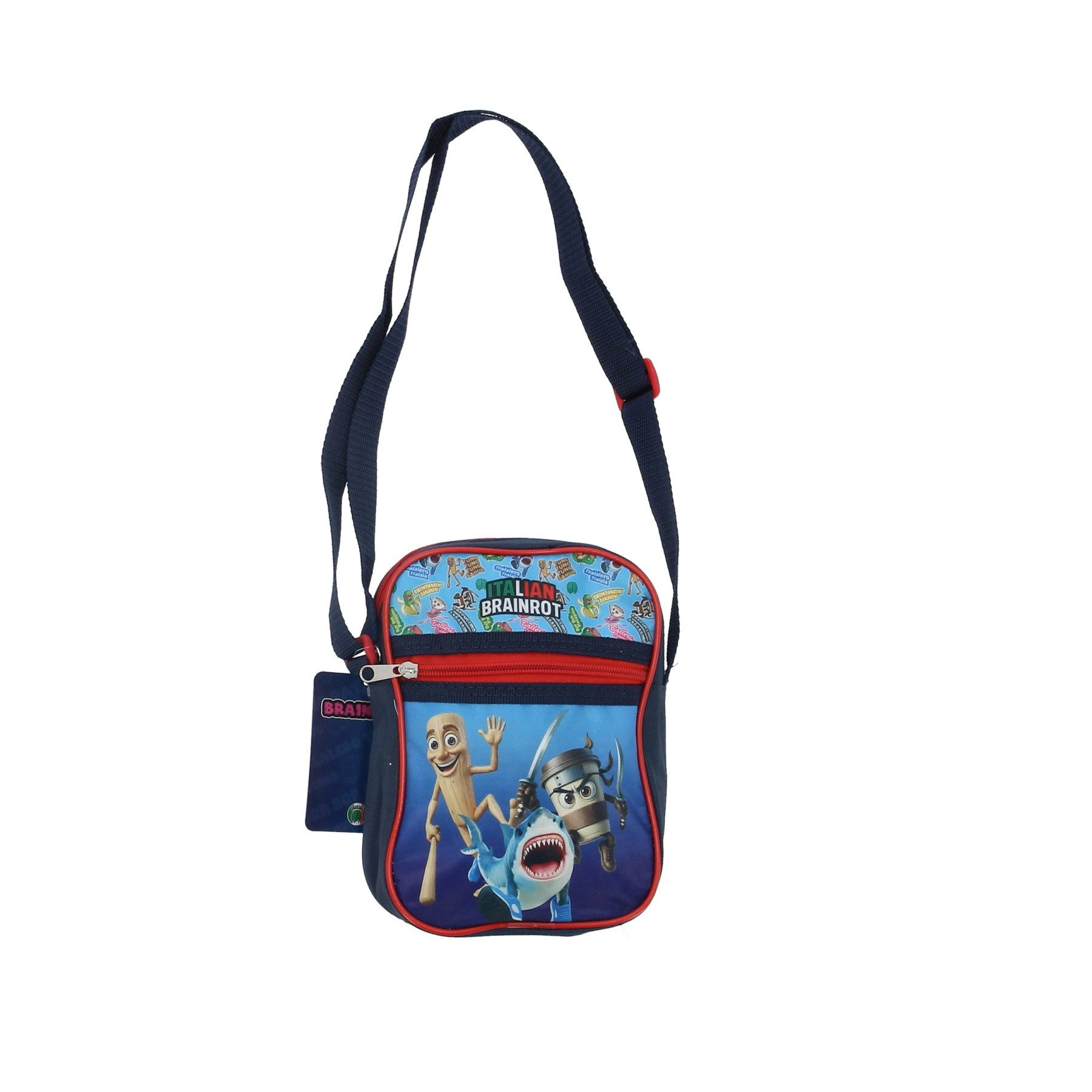 COFI 1453 Umhängetasche Italian Brainrot für Kinder Schultertasche kompakt für Alltag Schule (1-tlg)