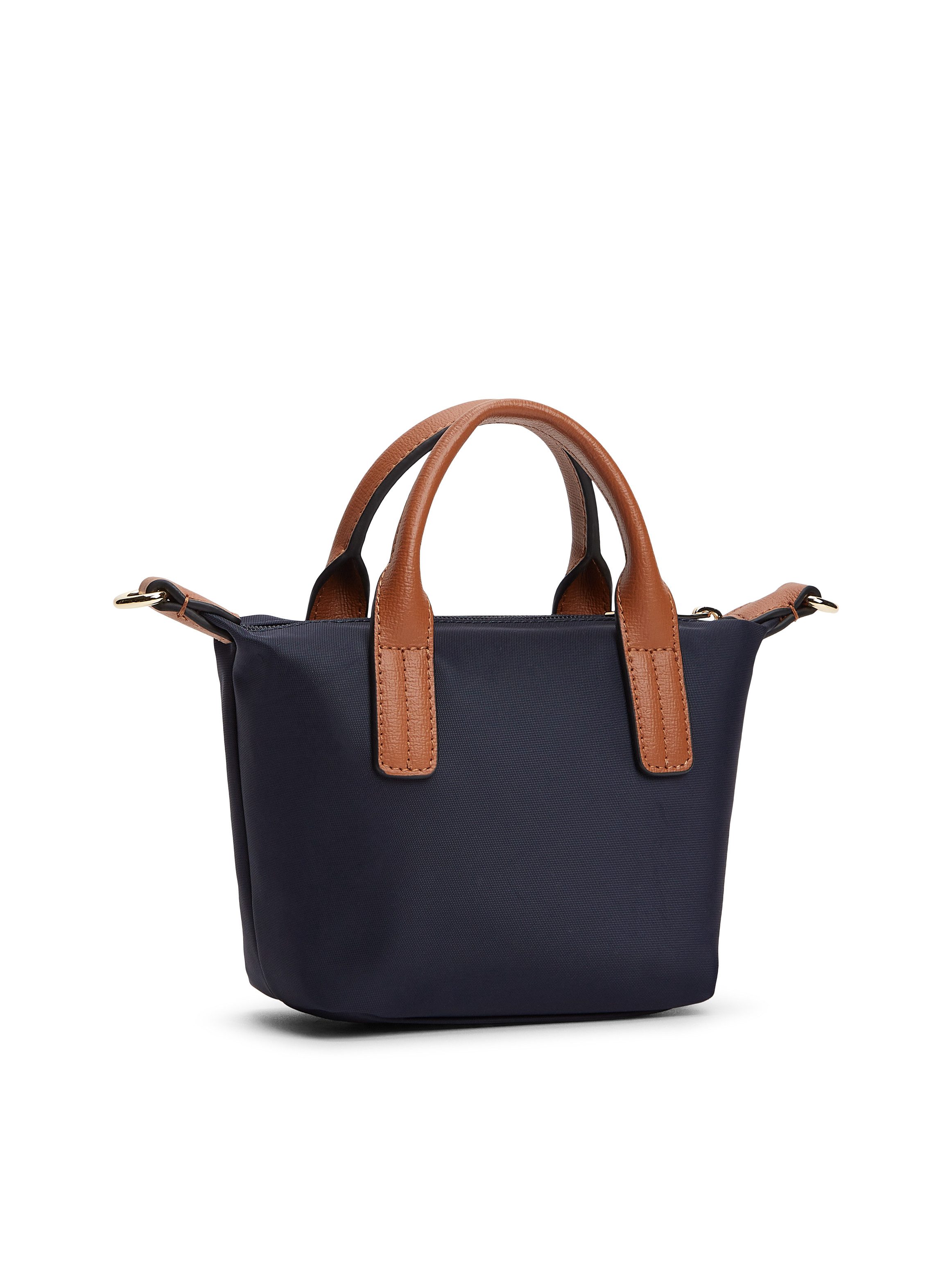 Tommy Hilfiger Tragetasche POPETTE MICRO TOTE CORP, Damen Handtasche, Umhängetasche, Schultertasche mit TH-Schmuckelement