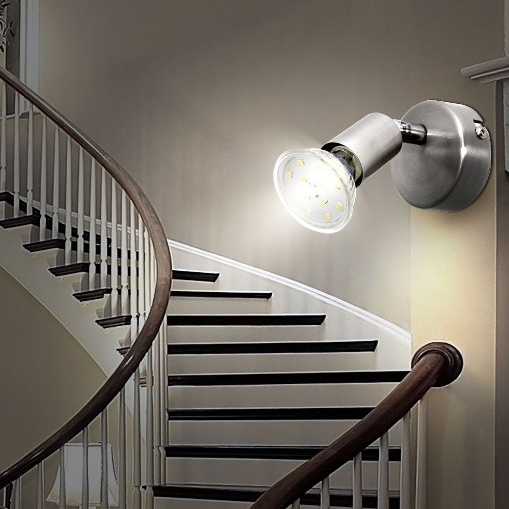 etc-shop LED Wandleuchte, Leuchtmittel inklusive, Warmweiß, LED Wandleuchte Wandlampe Leselampe Strahler Licht Spot Nickel Matrix