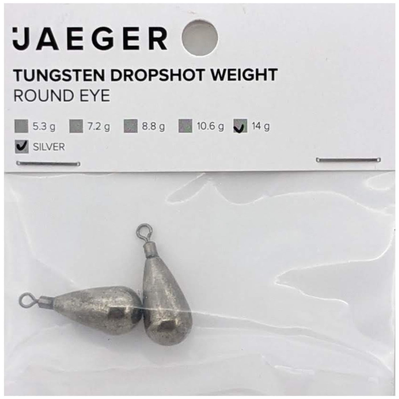 Jaeger Drop-Shot-Blei Jaeger Fishing Tungsten Tear Drop Shot Weight Natural - Gewichte