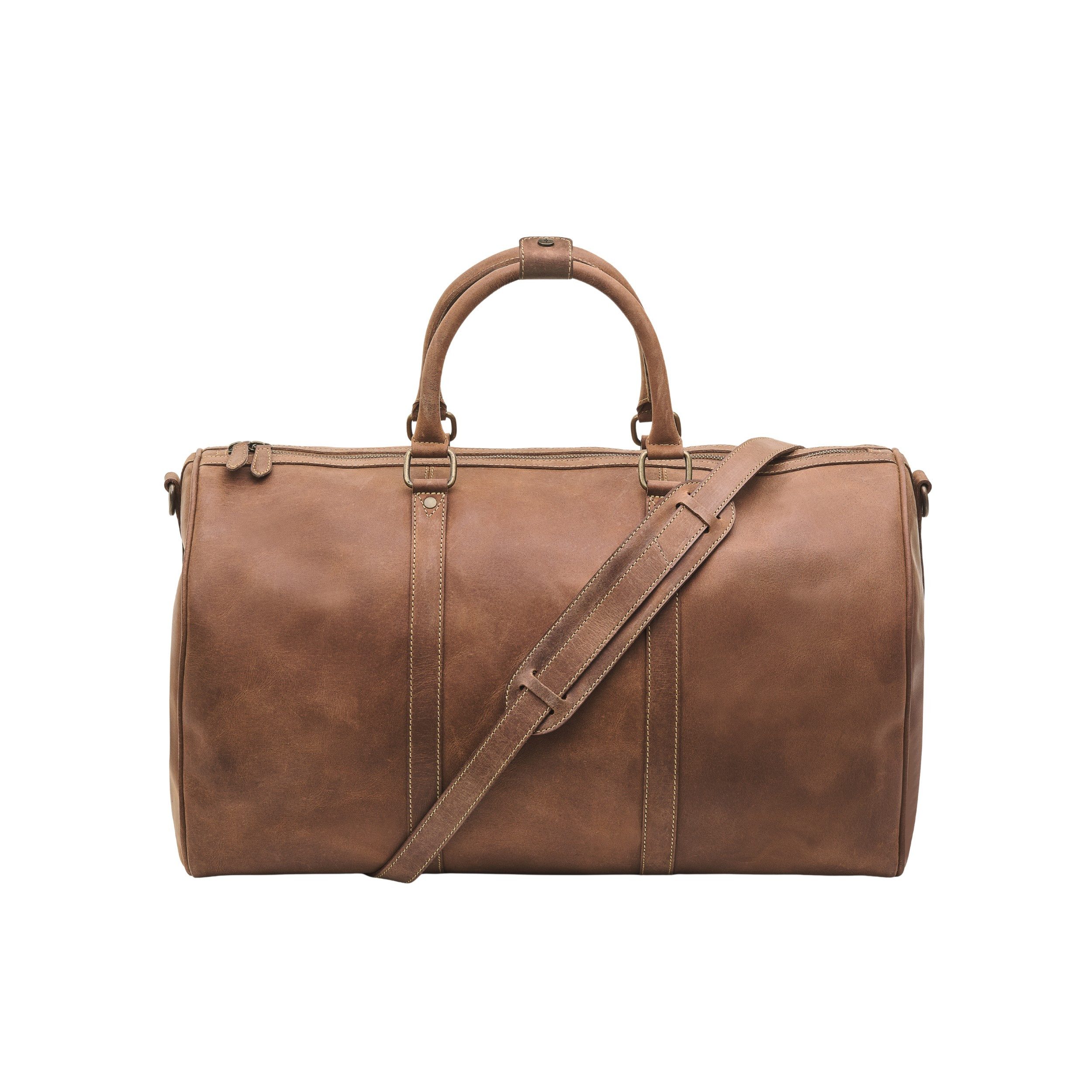 DRAKENSBERG Reisetasche Weekender »James« (50) Havanna-Braun, aus Premium Leder für Damen und Herren, elegant und modern