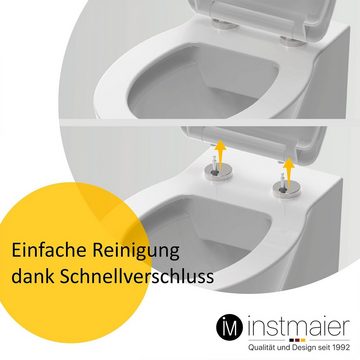 instmaier WC-Sitz Toilettendeckel mit Motiv, Bergsee / Blau, Hochwertiger Duroplast Sitz mit Absenkautomatik