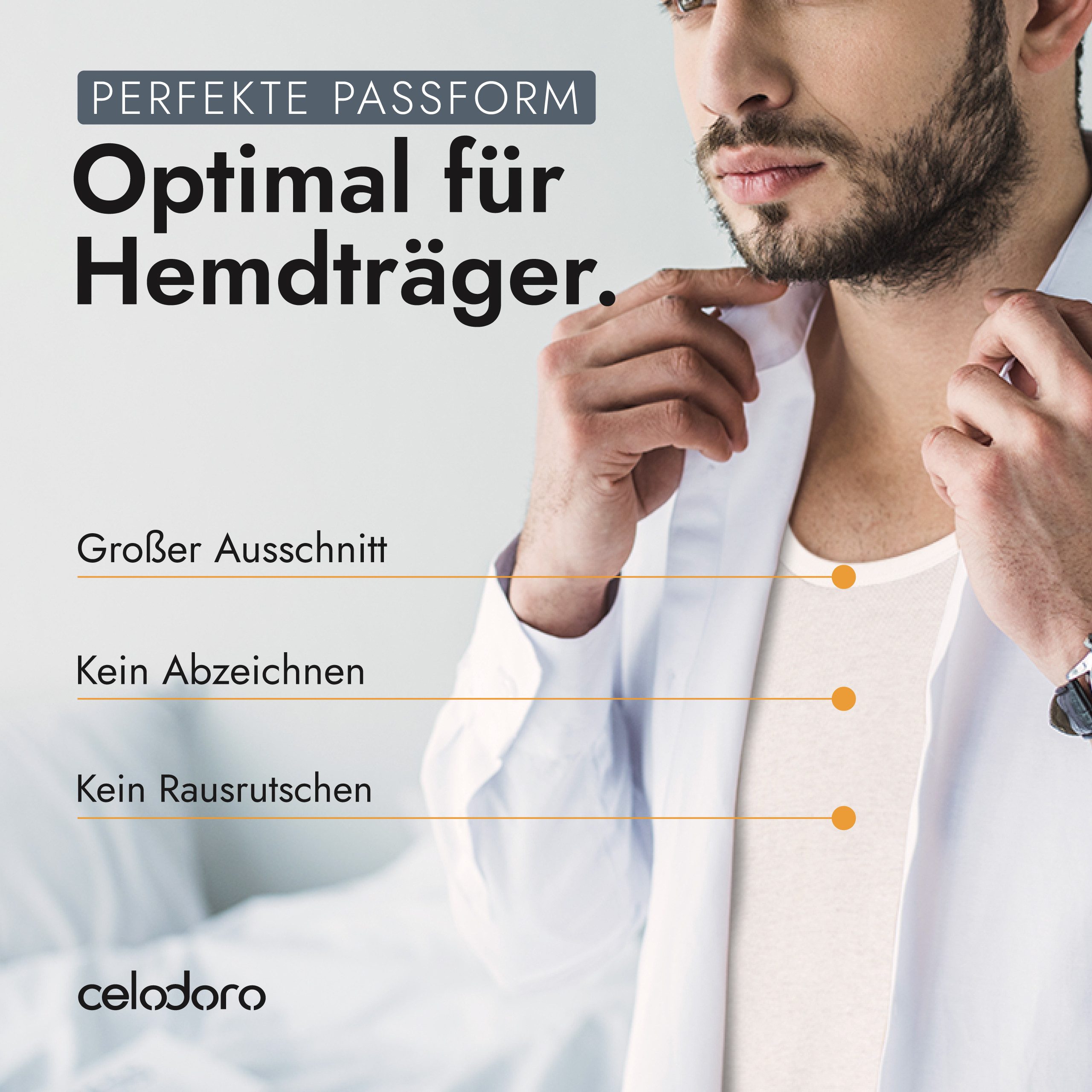celodoro Unterhemd Herren 5er Pack - Feinripp Tank-Top aus 100% Baumwolle - Achselshirts