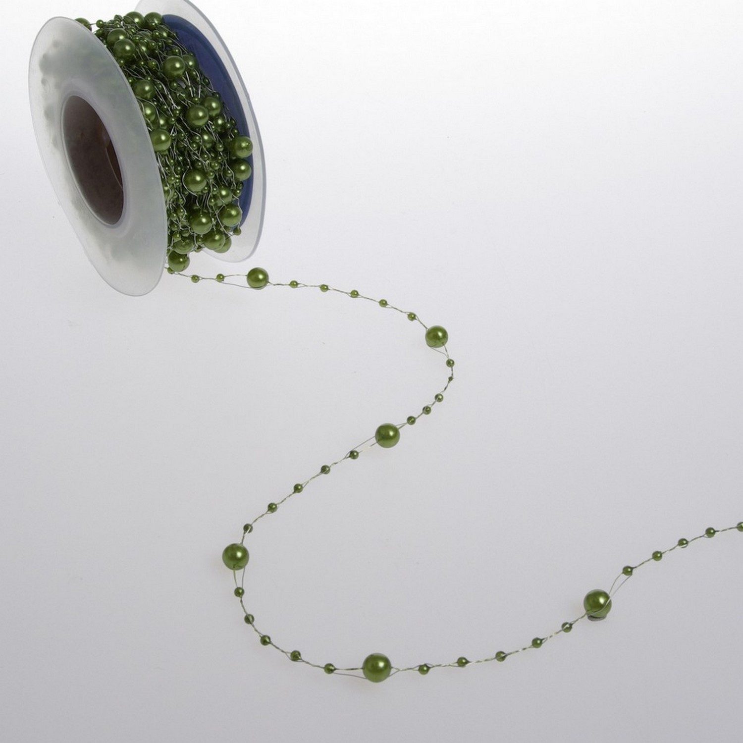 Deko AS Dekoobjekt Perlenschnur grün – 5 mm -10 m Rolle – 97651 60