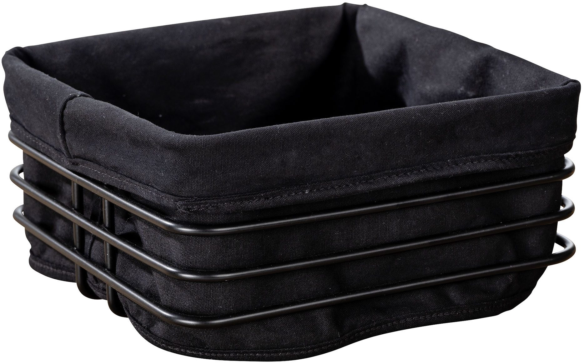 WENKO Brotkorb Modell Premium Square, Metall, (Set, 2-tlg), robustem Korbgestell mit herausnehmbarer Einlage