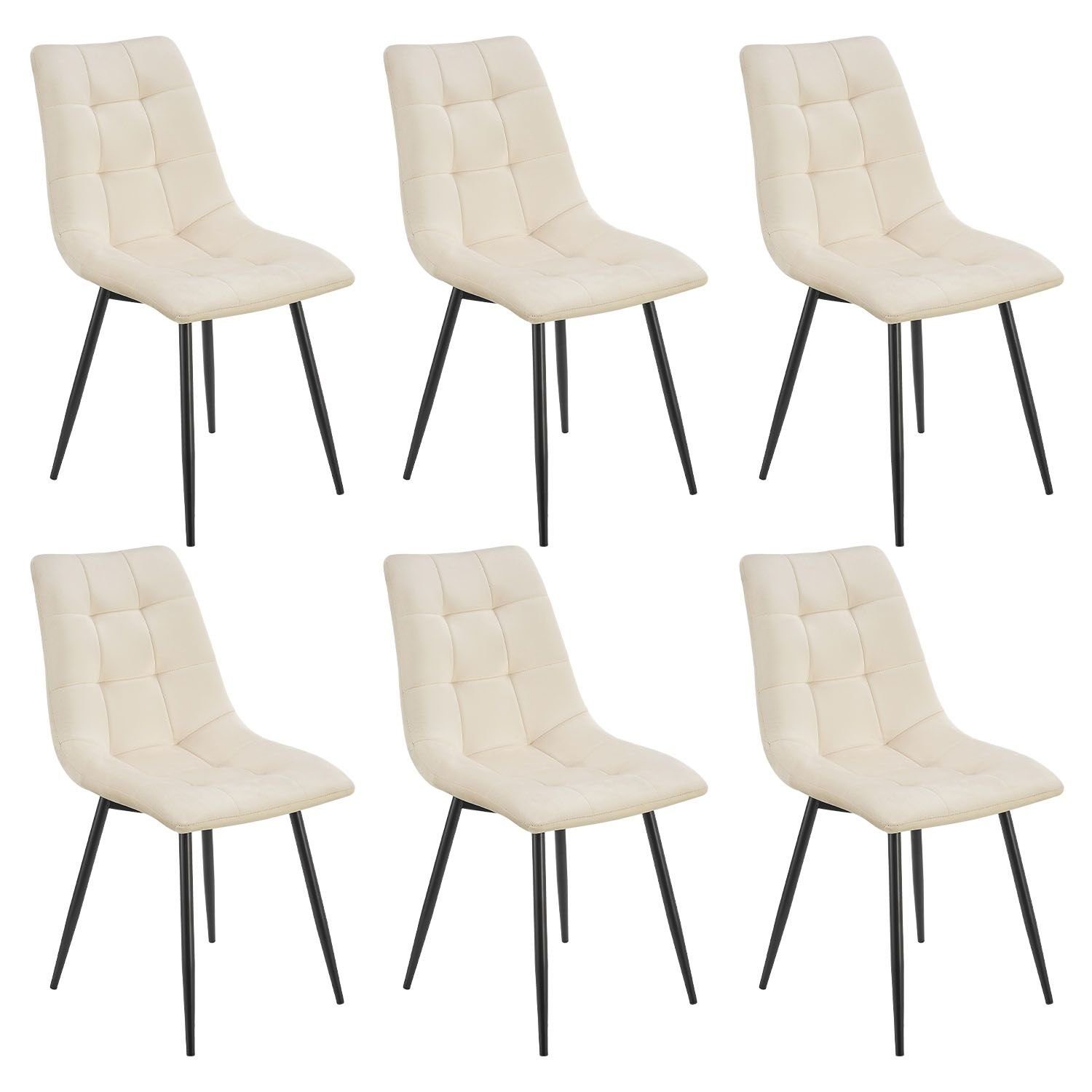 Juskys Esszimmerstuhl Blanca (6 St), bequeme Sitzform, 120 kg belastbar, we günstig online kaufen